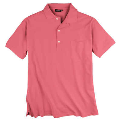 redfield Poloshirt Übergrößen Poloshirt Basic Brusttasche pink Redfield