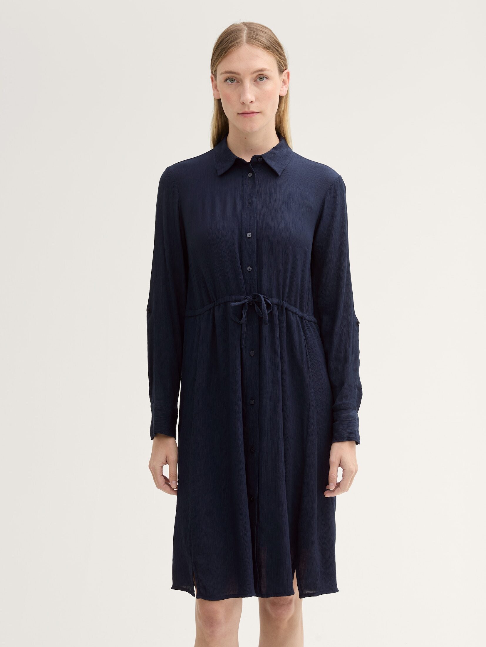 TOM TAILOR Sommerkleid Blusenkleid in Knitter günstig online kaufen