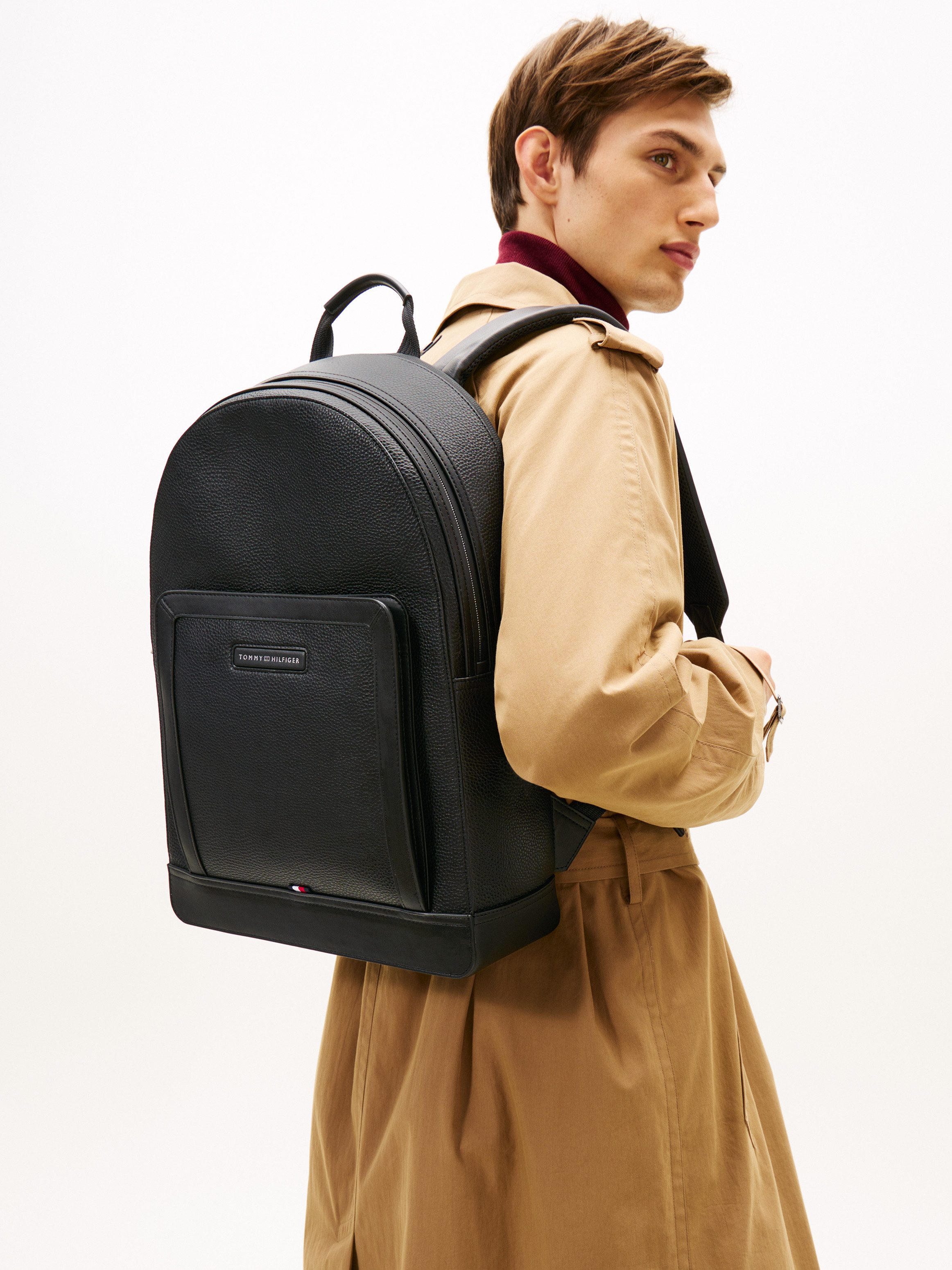 Tommy Hilfiger Cityrucksack TH CENTRAL BACKPACK, Unisex Freitzeitrucksack, Arbeitsrucksack mit Vordertaschenfach