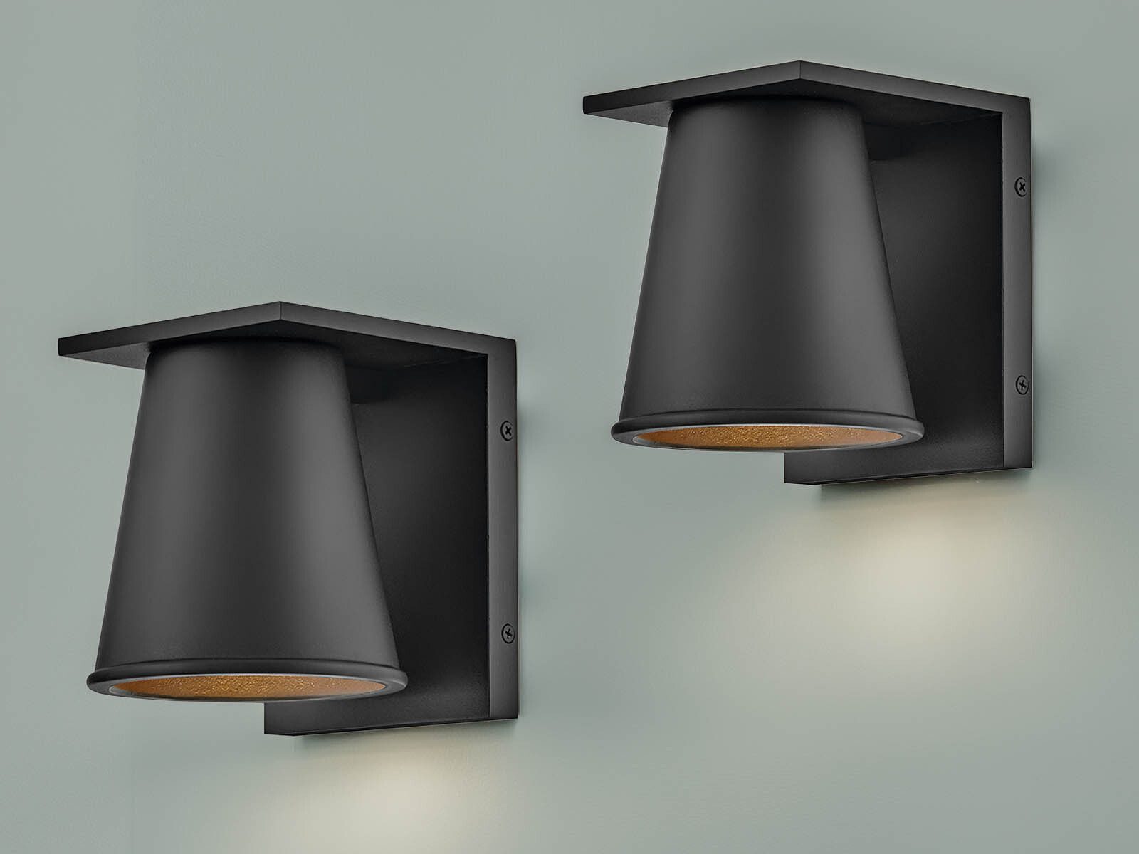 HINKLEY Lighting LED Außen-Wandleuchte, LED wechselbar, Warmweiß, 2er-SET kleine Wand Außenleuchten Wetter & Salzluftresistent H: 15,5cm