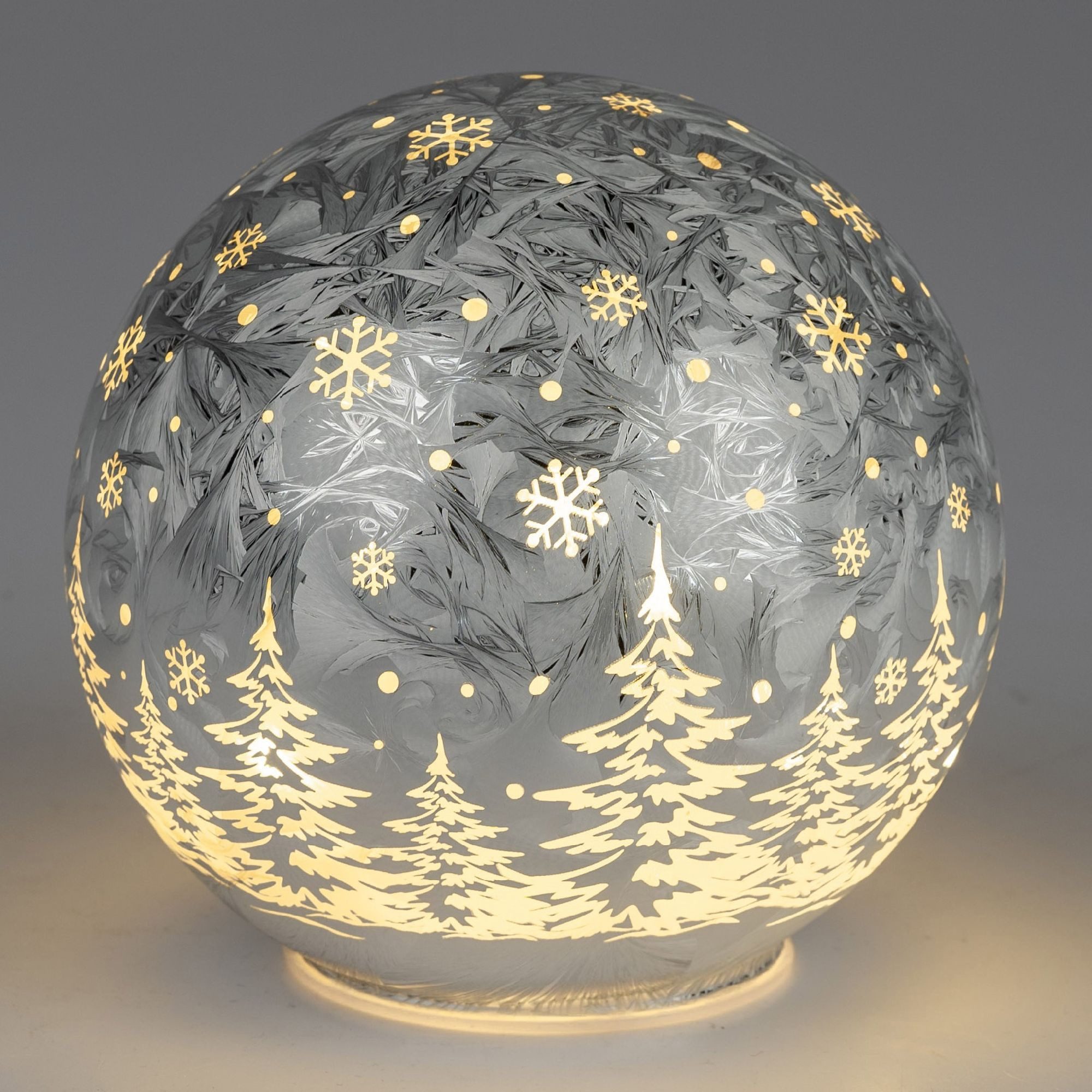formano Tischleuchte Frosty Winterwald, LED, Mit Timerfunktion, Silber, Winterwald, H: cm