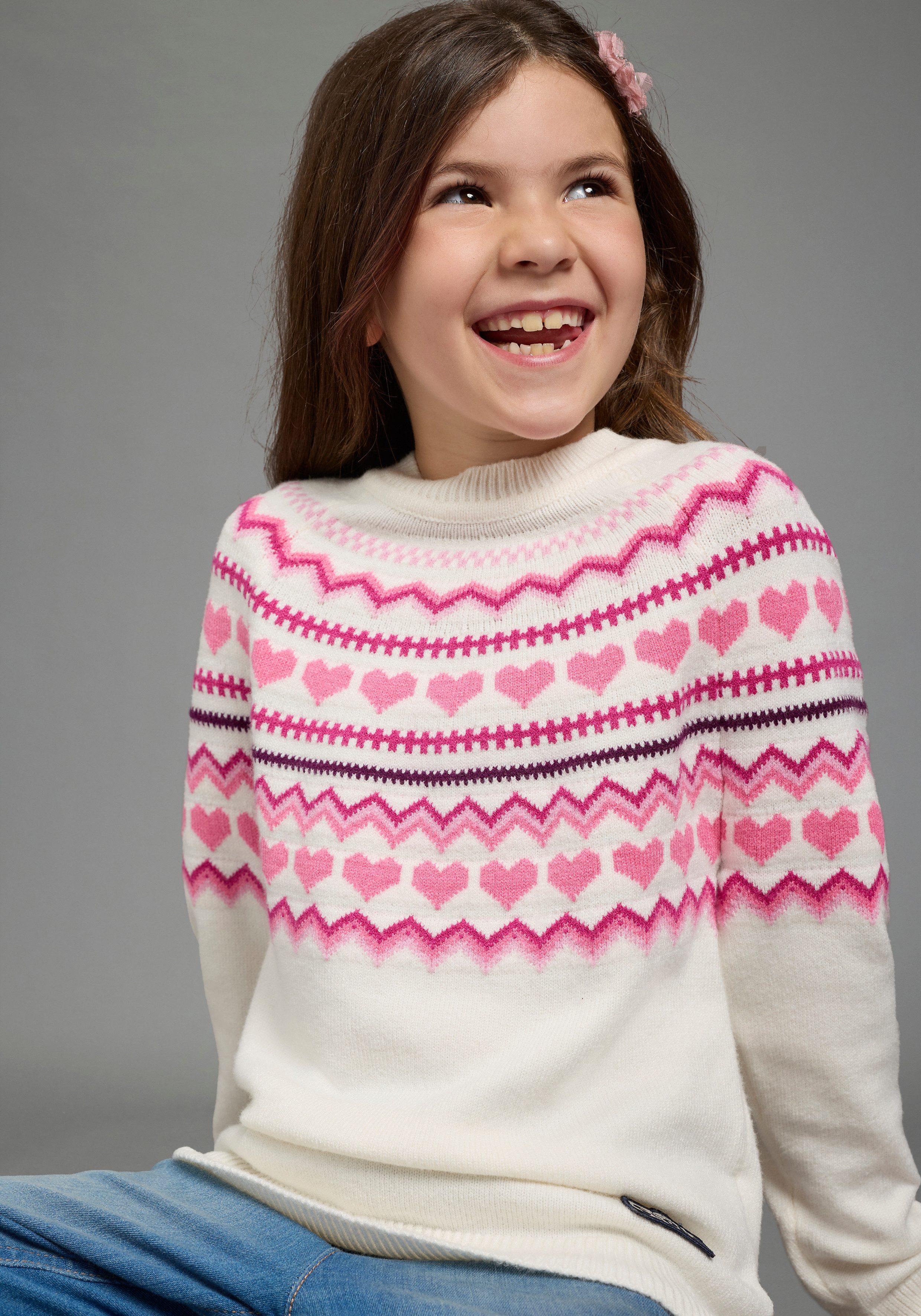 Scout Strickpullover Jaccquard Pullover - Herzendesign - NEU von SCOUT Langarm, elastisches Strickmaterial. € 34,99, (€ 34,99 pro 1 Stk).