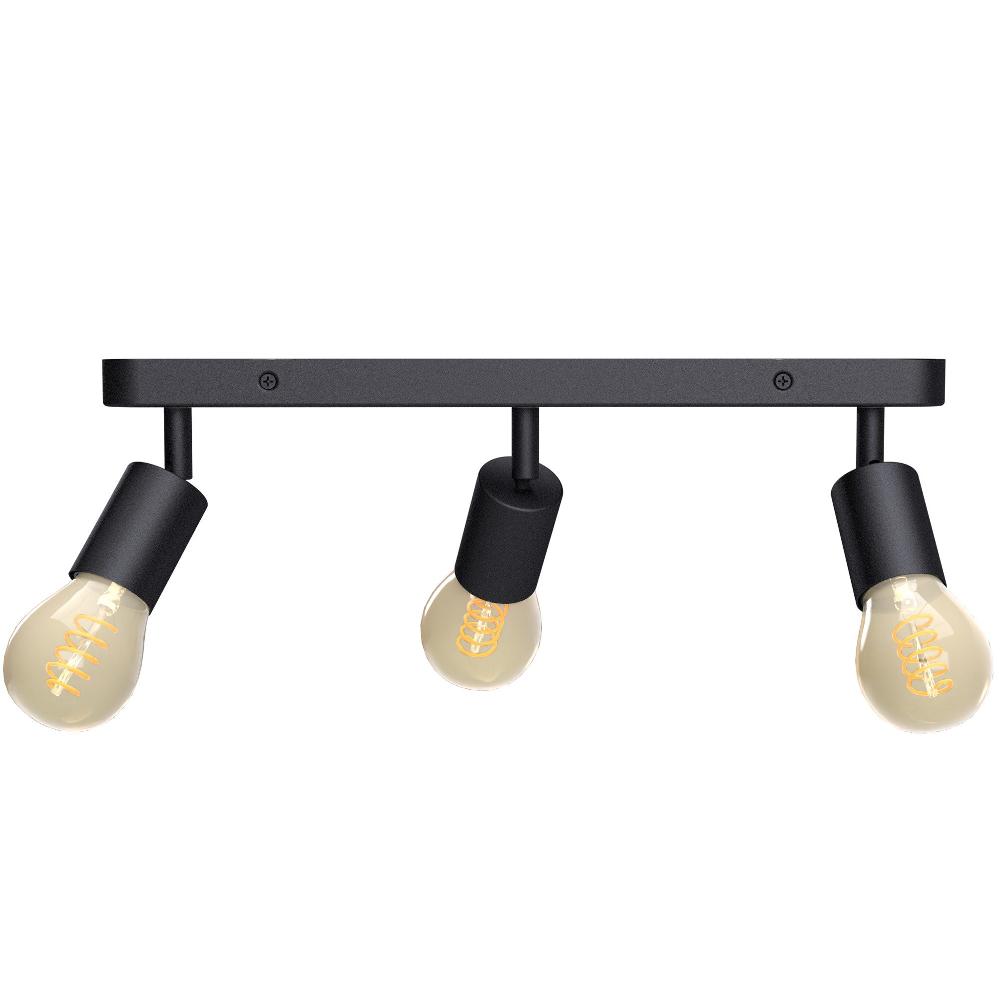 linovum LED Aufbaustrahler AWORA Deckenleuchte 3er schwarz schwenkbar mit Retro LED E27 dimmbar, Extra Warmweiß