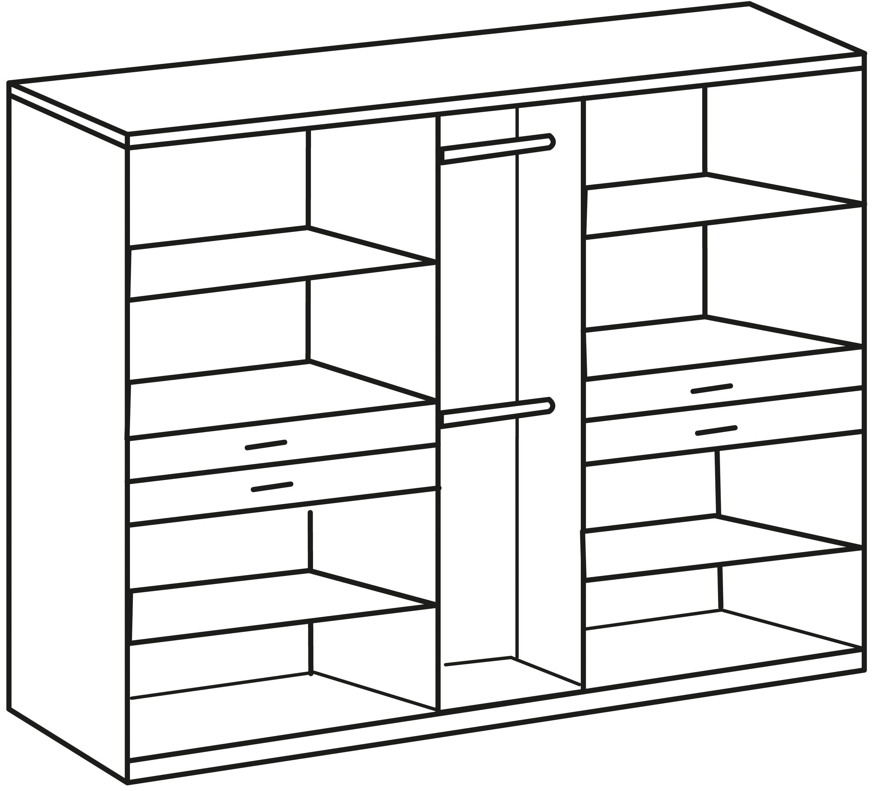 Wimex Kleiderschrank Taiga Kleiderschrank mit Spiegel mit Schubladen auf bequemer Höhe, Garderobe Schlafzimmerschrank – Bild 4 von 5