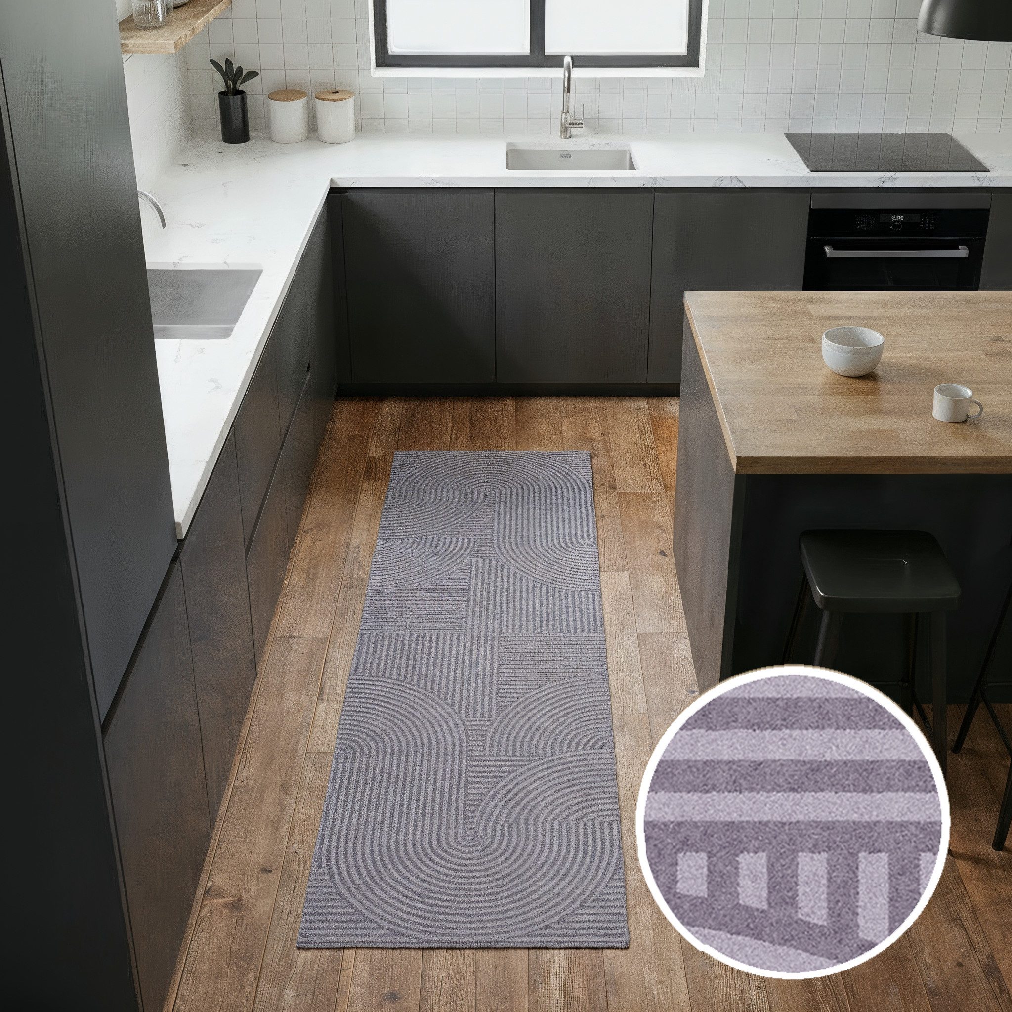 OTTO home Fußmatte Sammo, Schmutzfangmatte, Teppich, für Hausflur und Wohnbereiche, rechteckig, Höhe: 5 mm, Indoor, Eingangsmatte, Design, Scandi, Zen, rutschfeste Unterseite