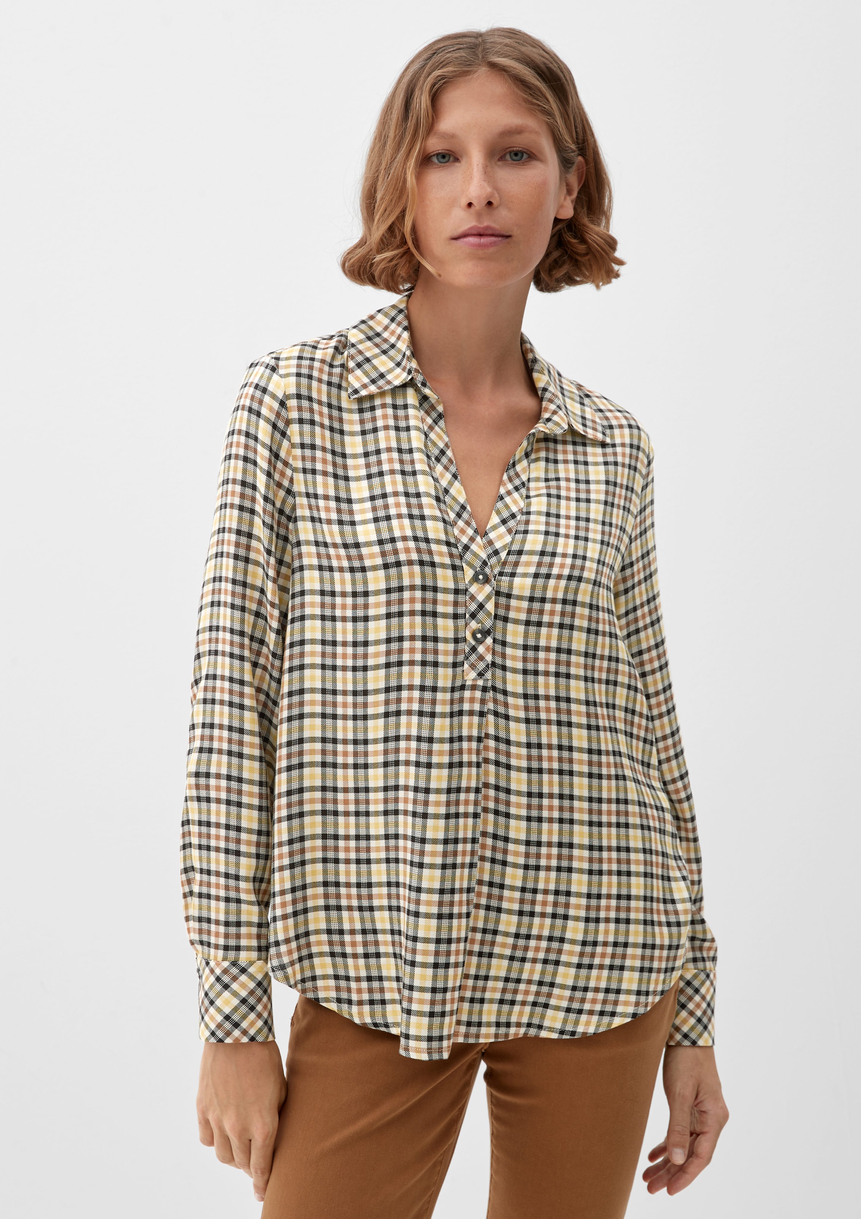 Langarmbluse Bluse aus Modal-Viskose-Mix