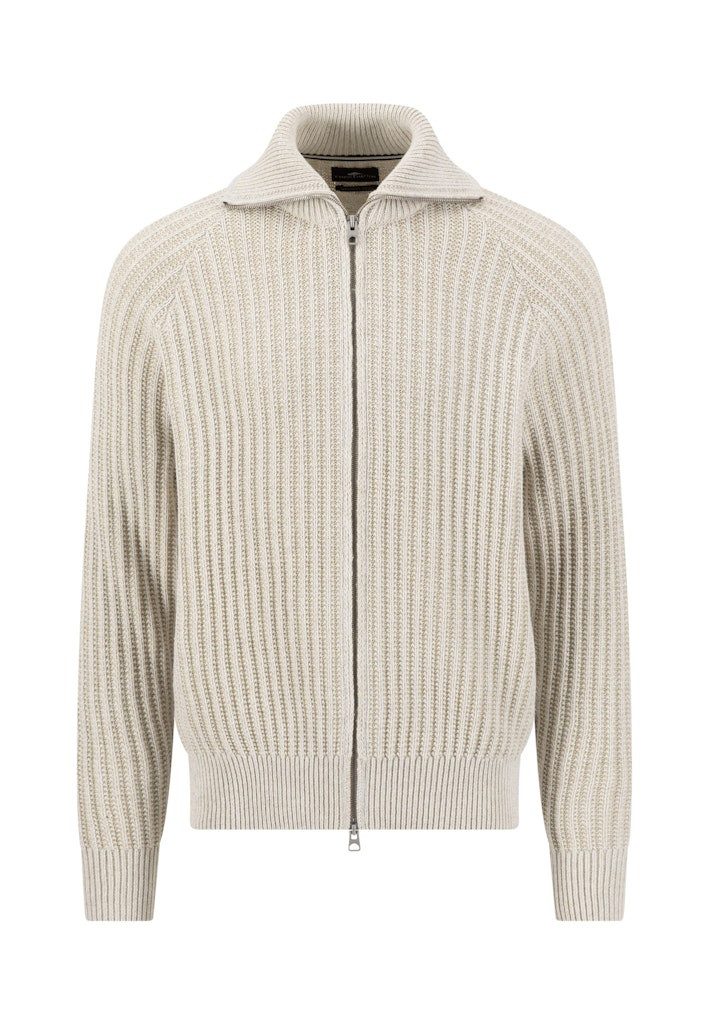 FYNCH-HATTON Strickcape Fynch-Hatton / He.Strickjacke, -weste / Zip Cardigan, 2-tone rib*RWS