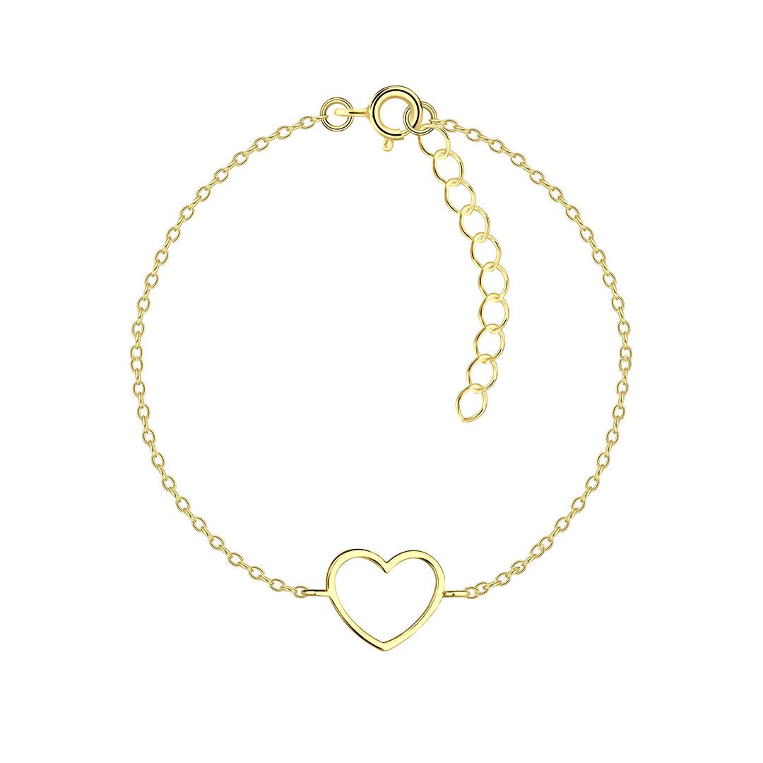 Armkette Herz Armkettchen gold: Armband aus Silber 925