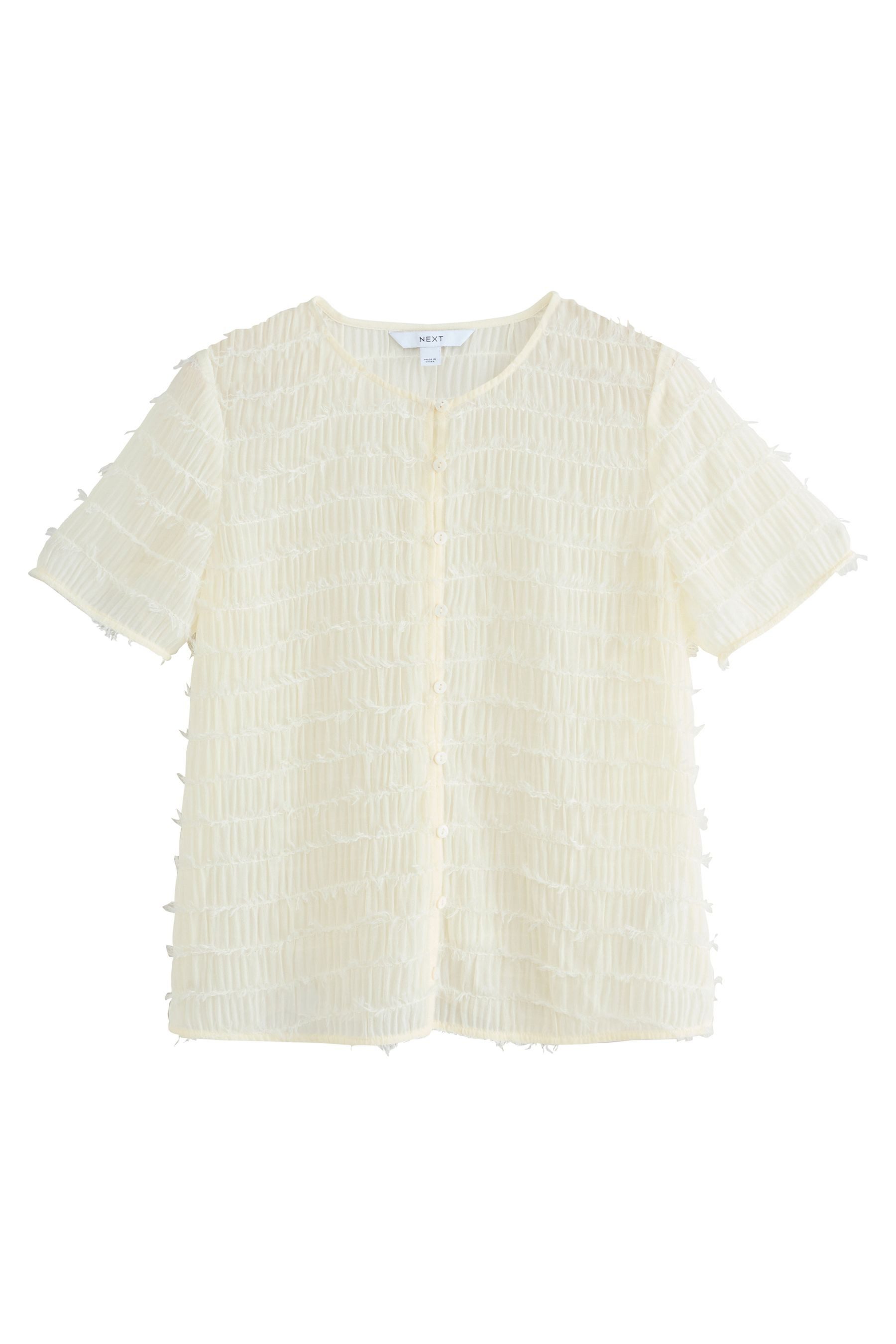 Next Kurzarmbluse Transparente kurzärmelige Button-down-Bluse (1-tlg) günstig online kaufen