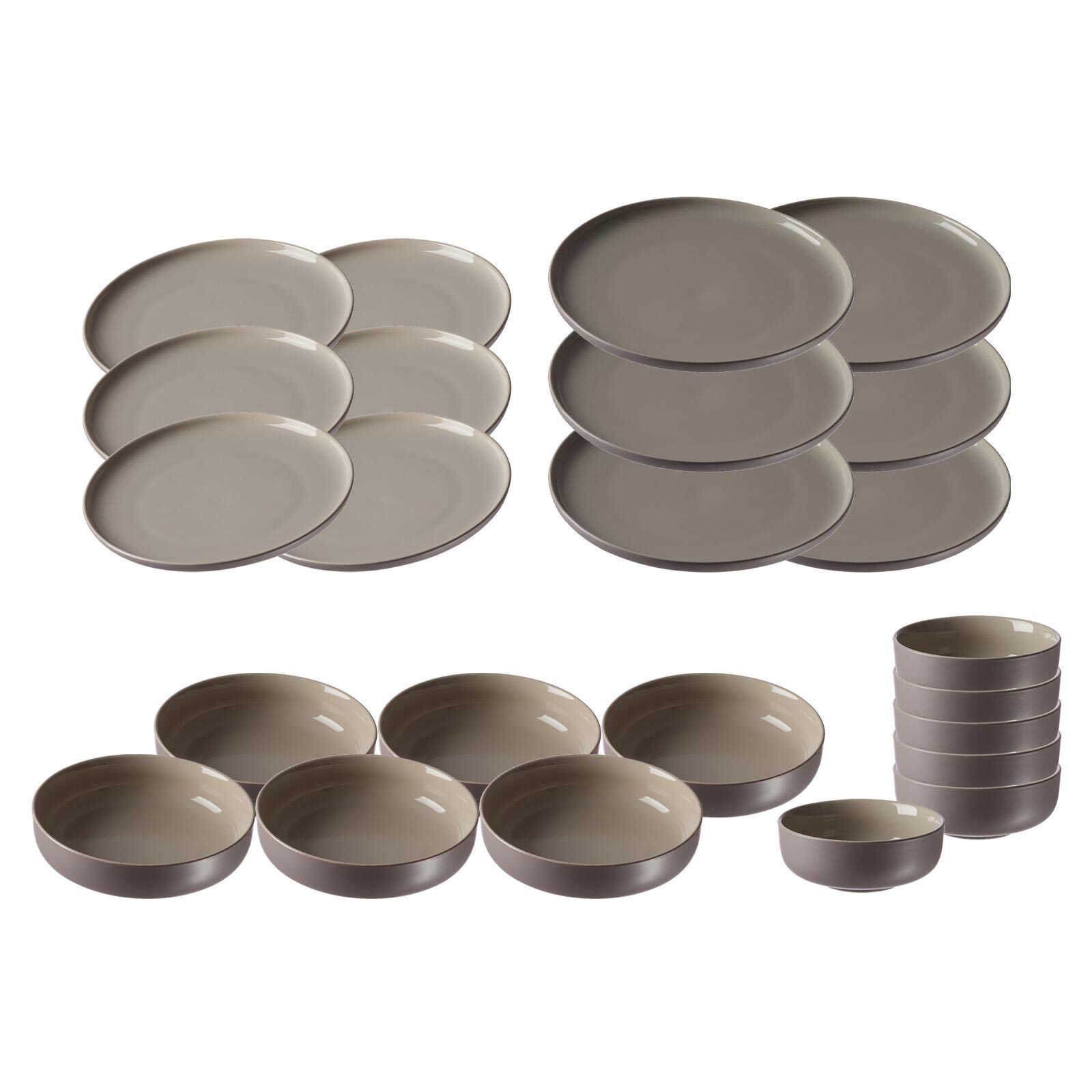 Ritzenhoff & Breker Kombiservice Jasper Teller und Schalenset 24er Set (24-tlg), Keramik