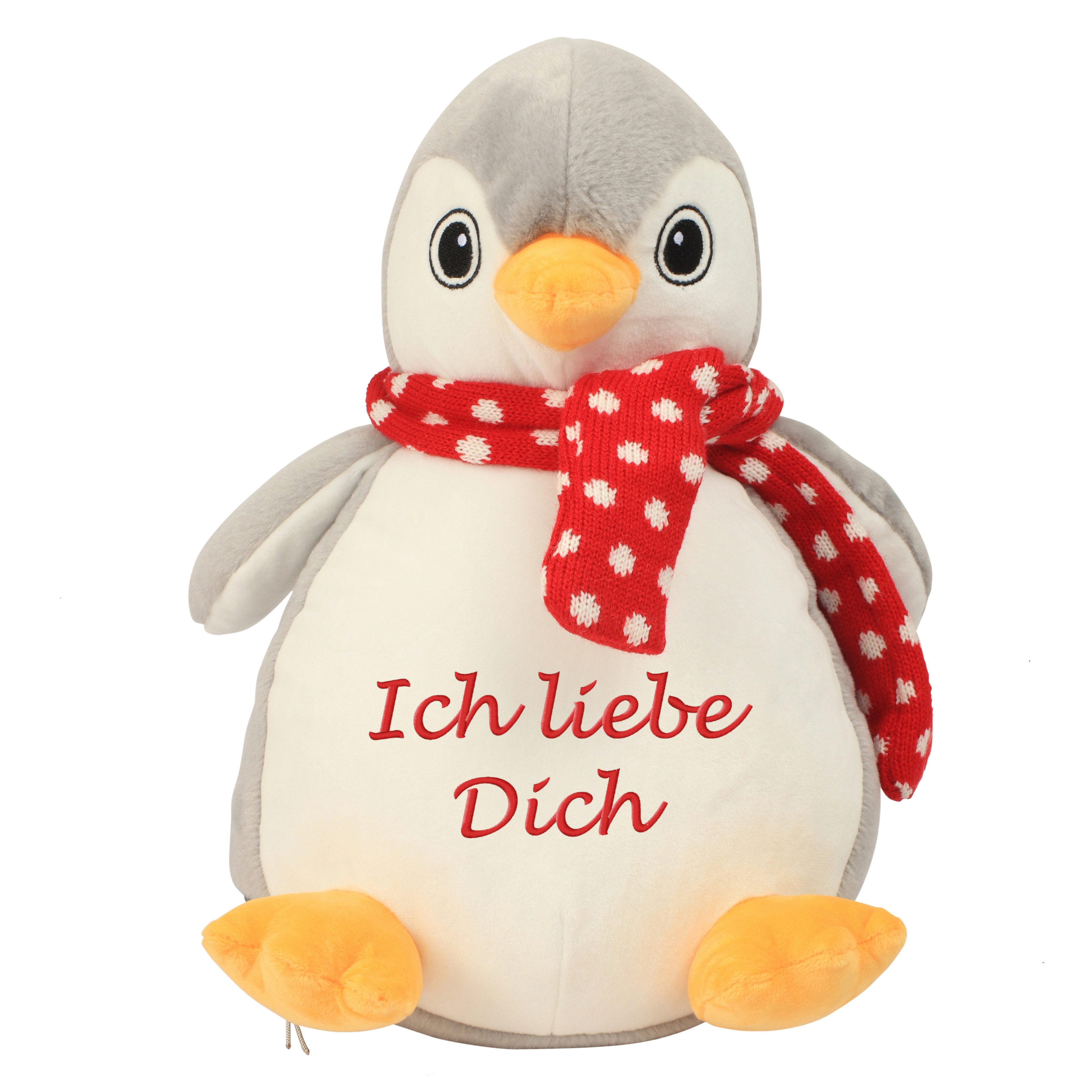 Schnoschi Kuscheltier Plüschtier hochwertig mit "Ich liebe Dich" bestickt, Stickerei mit Ich liebe Dich