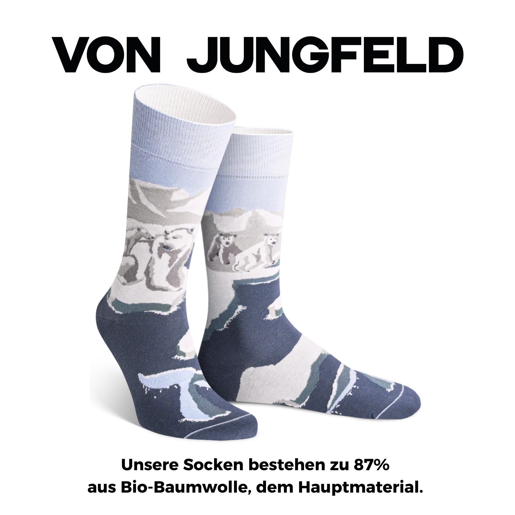 von Jungfeld Socken Eisbär Design Bio-Baumwolle 35-46 Unisex (1-Paar, 1 Paa günstig online kaufen