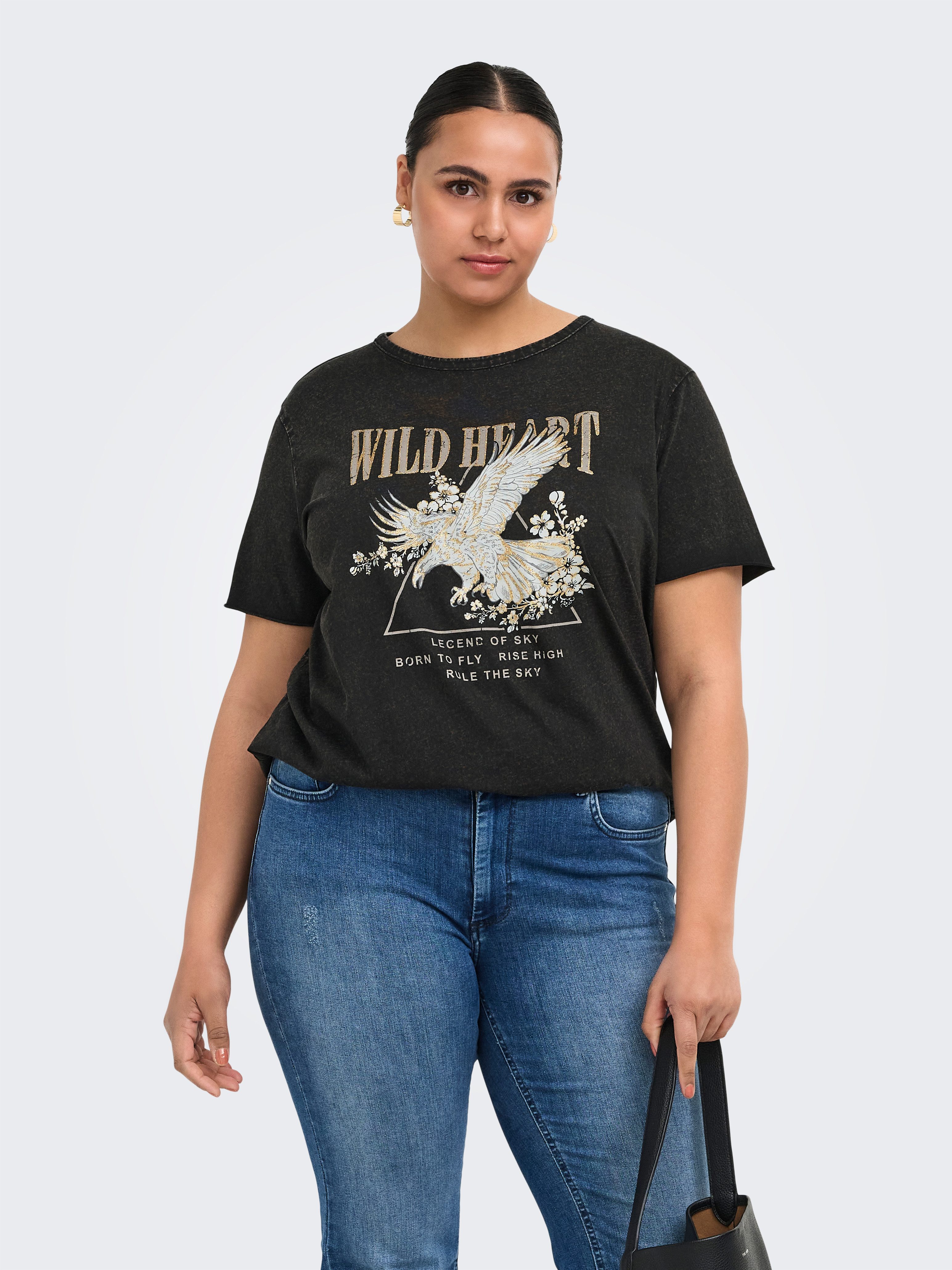ONLY CARMAKOMA T-Shirt CARLUCY LIFE REG S/S TOP JRS NOOS Baumwolle, regular fit