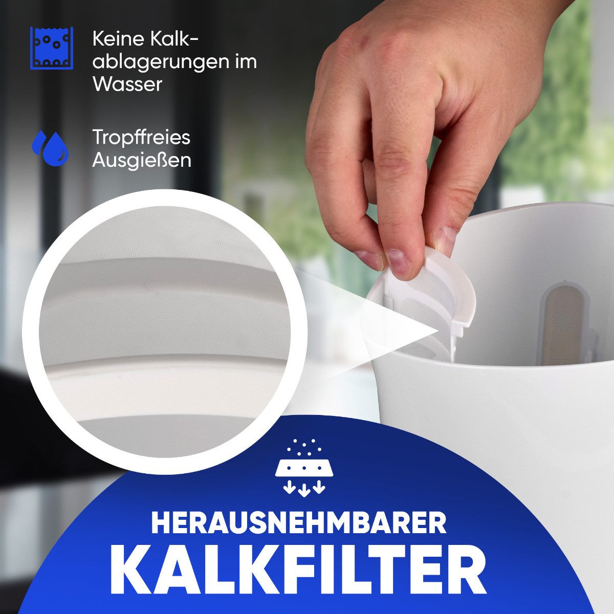 CLATRONIC Wasserkocher WK 3819, 1,7L Füllmenge, max. 2200 Watt, Einhandbedienung