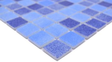 Mosani Mosaikfliesen Mosaikfliese Poolmosaik Schwimmbadmosaik blau mix antislip