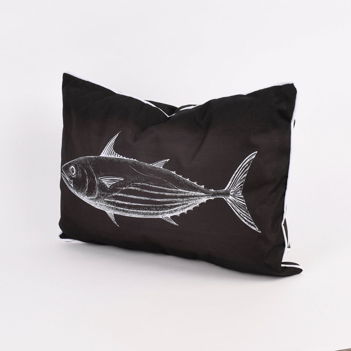 Kissen Dekokissen Fisch schwarz SCHÖNER Outdoor LEBEN. weiß 40x60cm