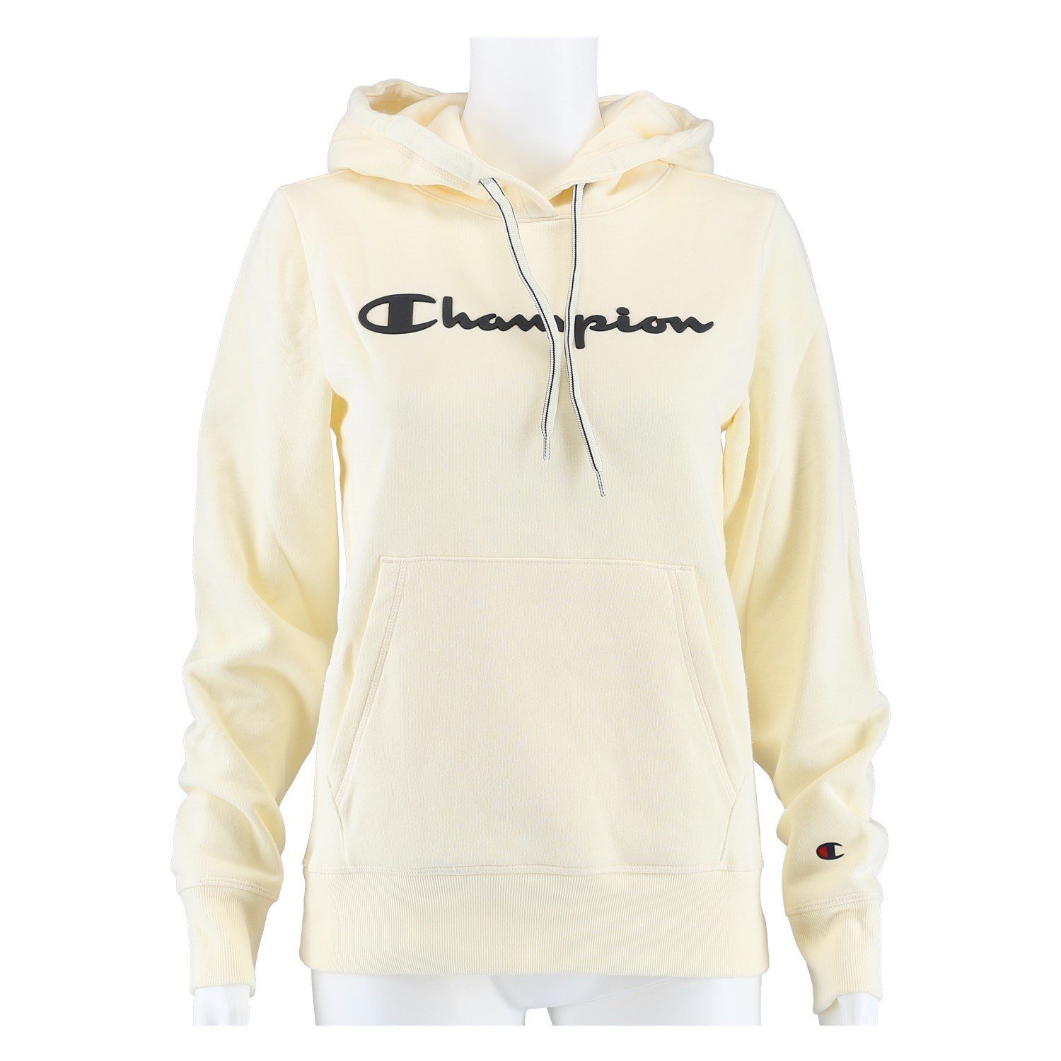 Champion Kapuzenpullover Hoodie Sweatshirt Big Logo Print (gefüttert) beige Damen