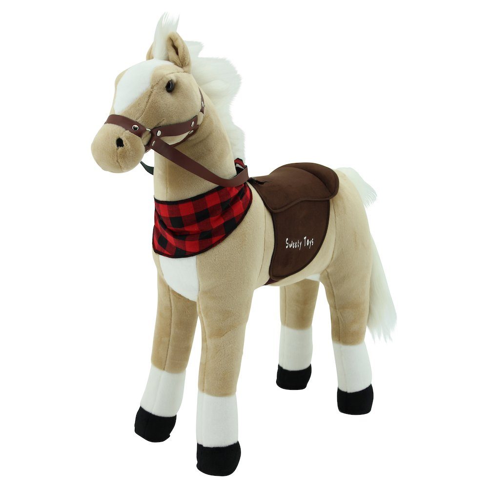 Sweety-Toys Stehpferd Sweety Toys 7707 Stehpferd 80cm stabiles Reitpferd mit Stahlunterbau