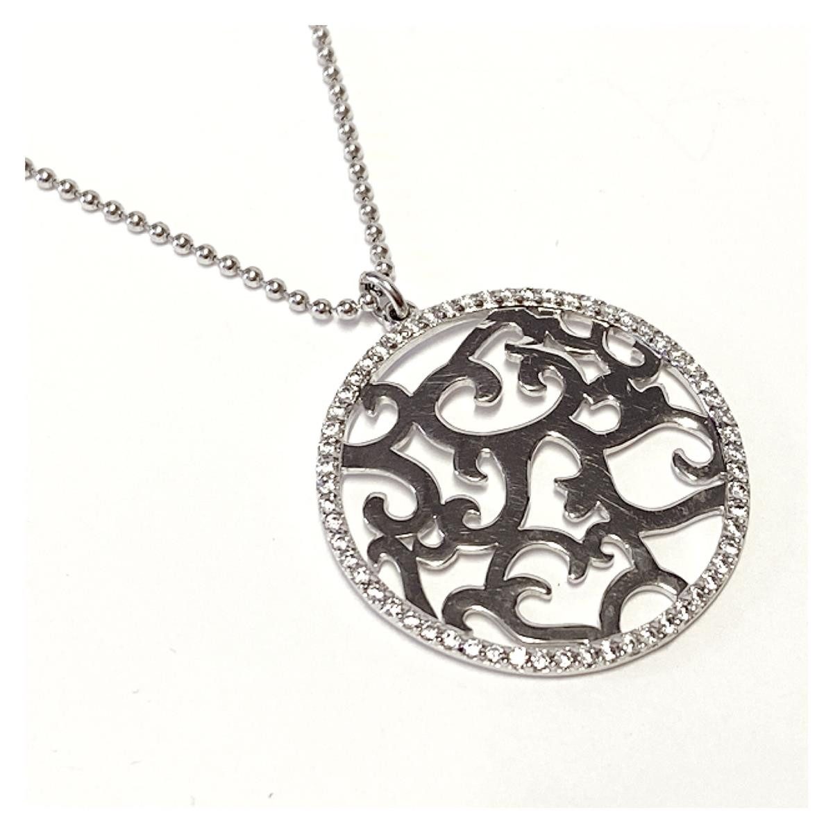 Kettenanhänger Anhänger Silber 925 rhod. mit Zirkonia inkl Kette 45cm