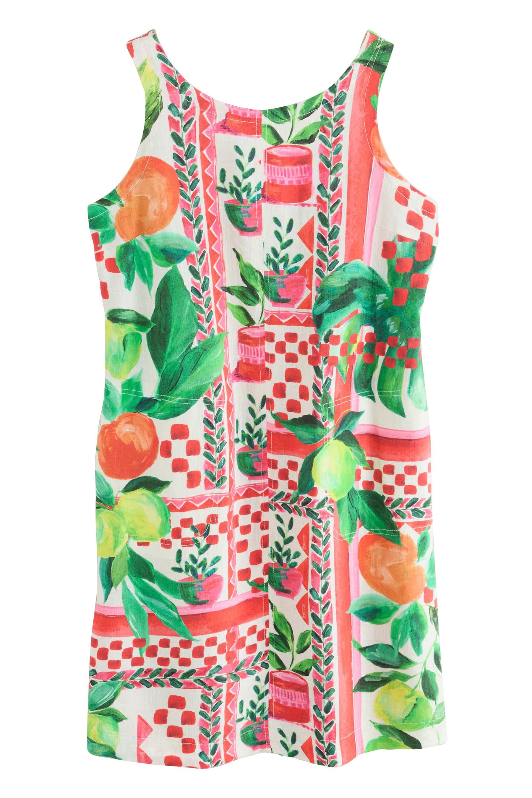 Next Minikleid Mini-Etuikleid mit Leinen mit U-Rückenausschnitt (1-tlg)