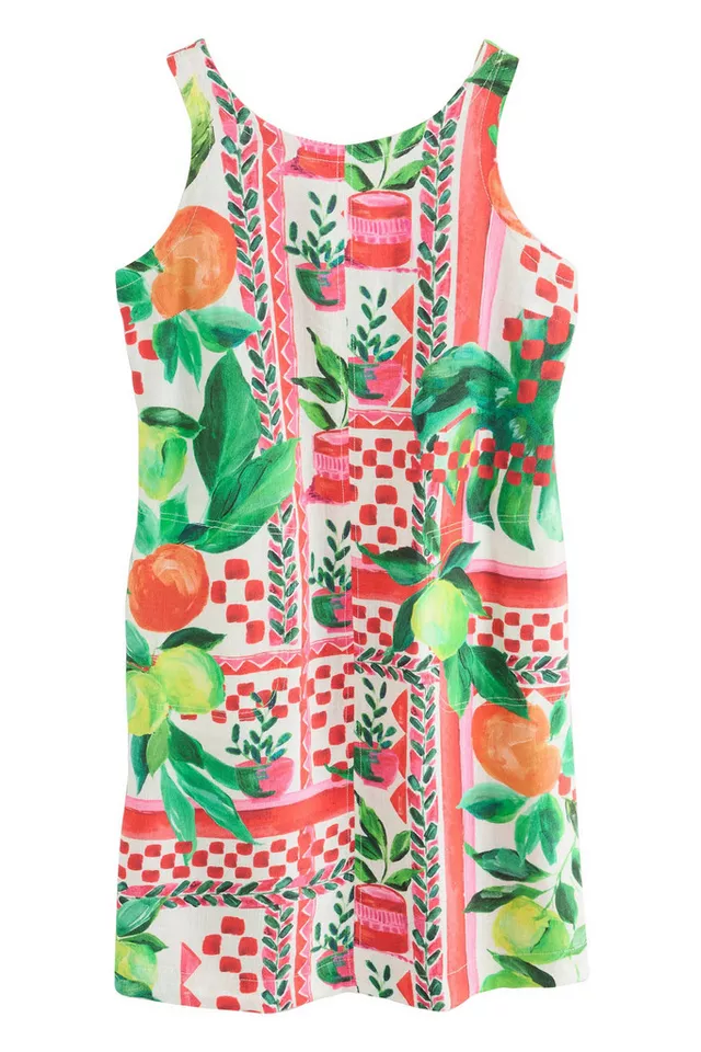 Next A-Linien-Kleid Mini-Etuikleid mit Leinenanteil, Kurzgröße (1-tlg)