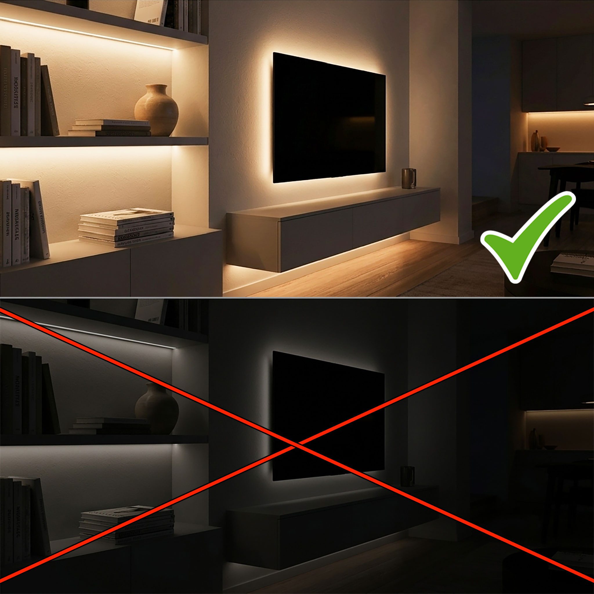 Spetebo LED-Streifen LED Stripe 1 m mit 30 LED - warm weiß, 30-flammig, individuell kürzbarer Lichterstreifen selbstklebend