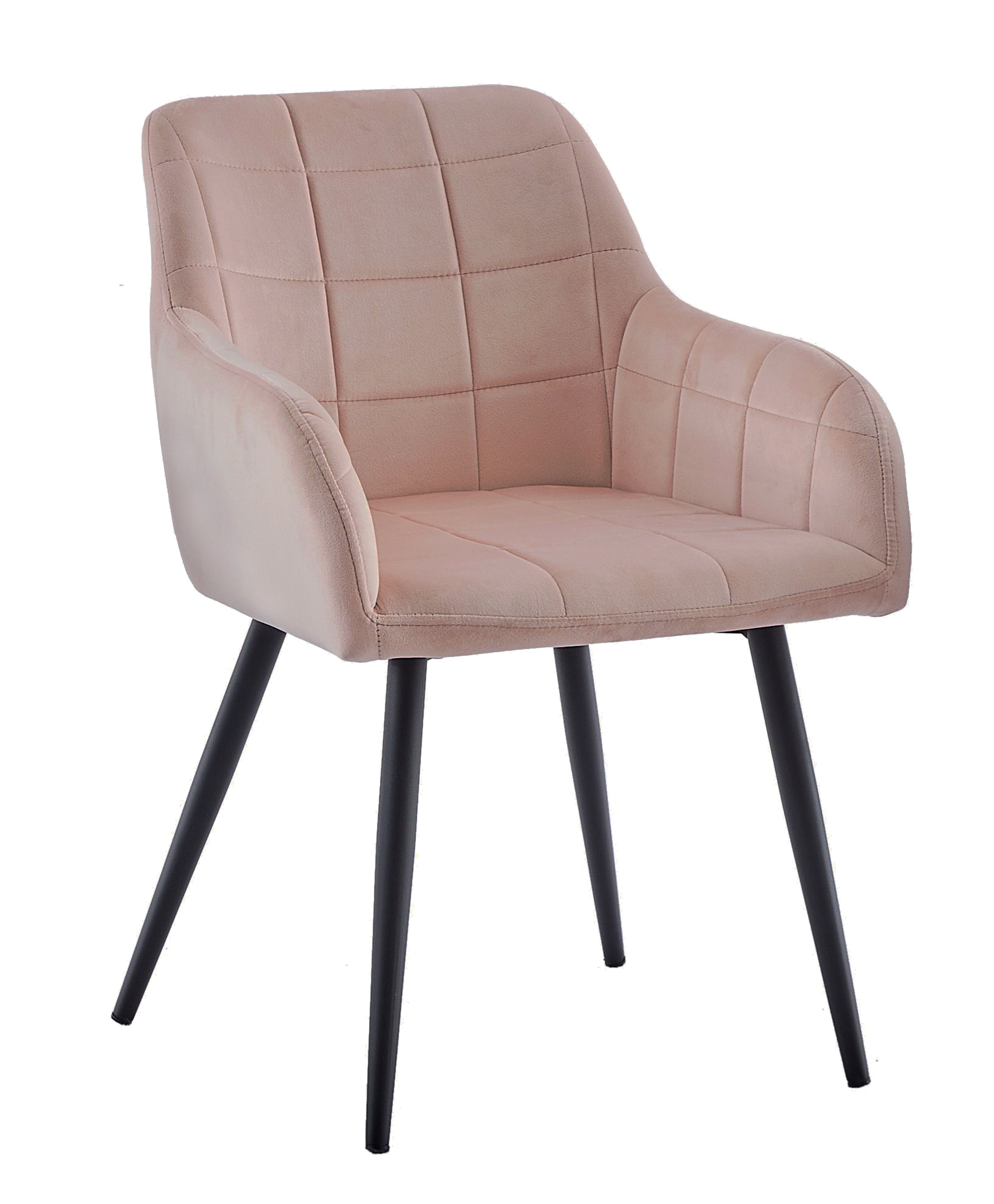 Junado® Schalenstuhl Lars, Moderner Polsterstuhl mit ergonomischer Sitzschale Rosa