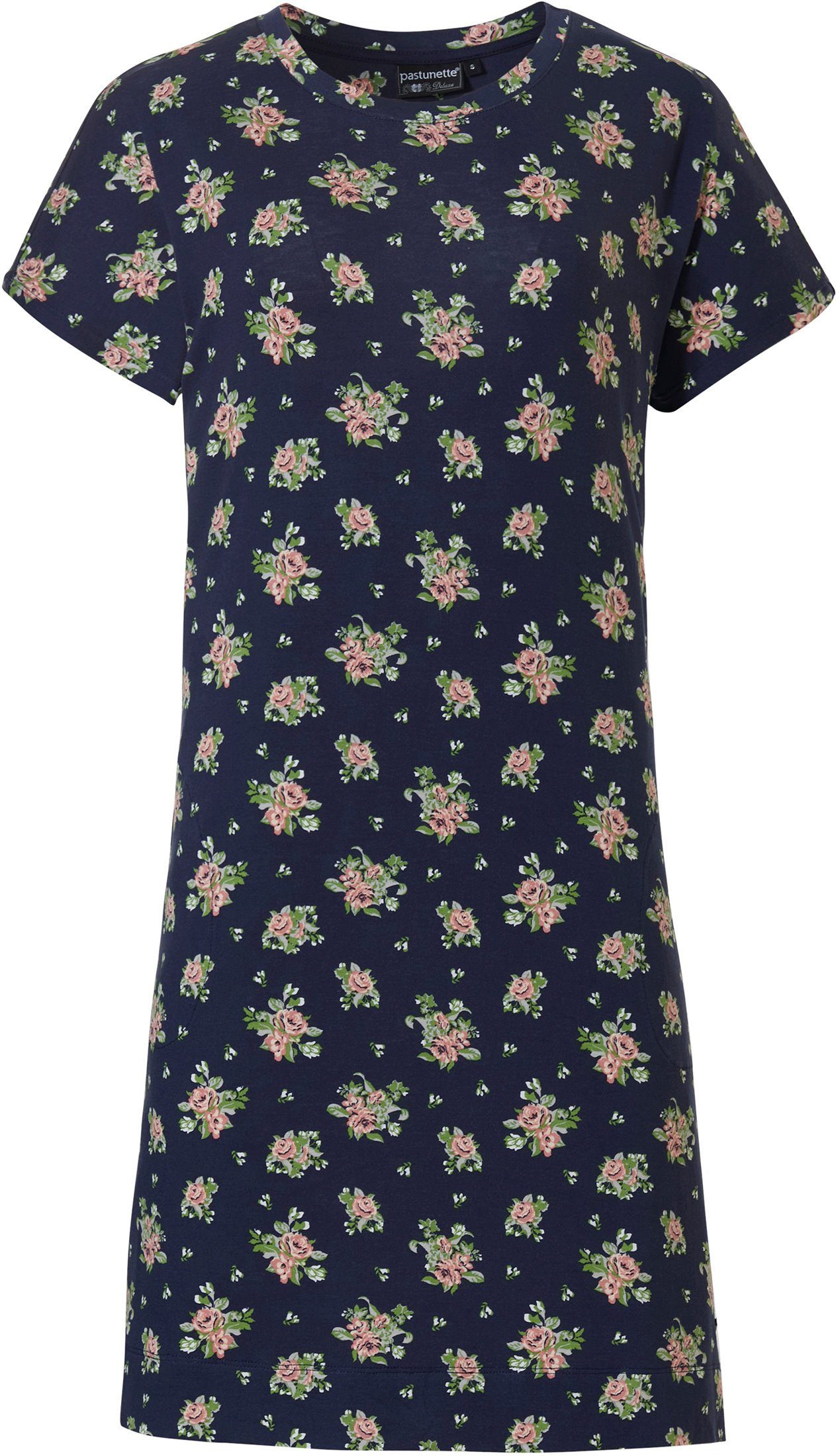Allover Rosen mit Nachthemd (1-tlg) Nachthemd kurzem Damen Pastunette Arm