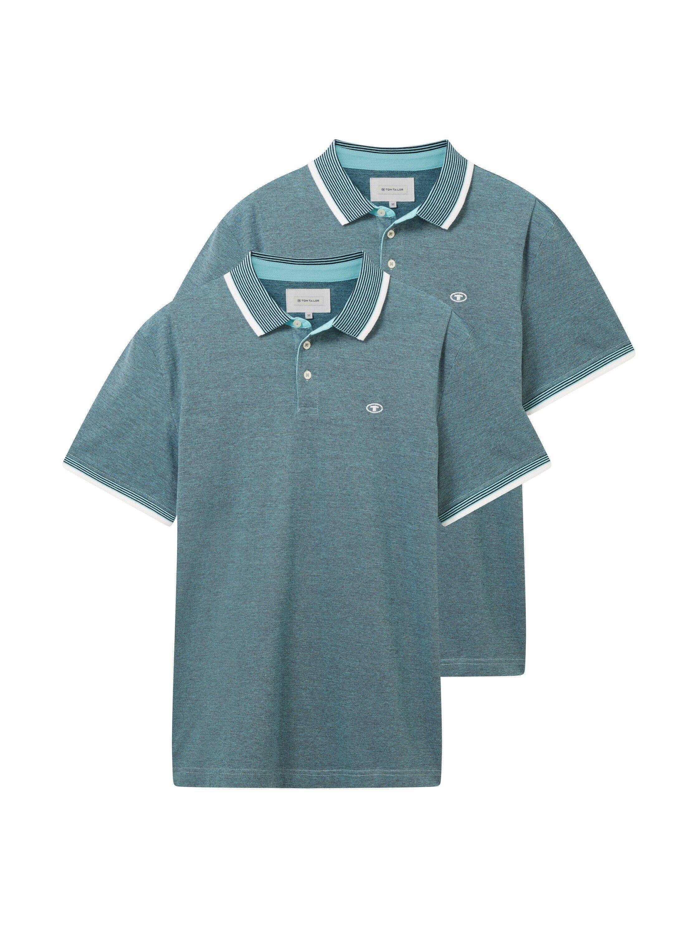 TOM TAILOR Poloshirt mit Polokragen blau bedruckt