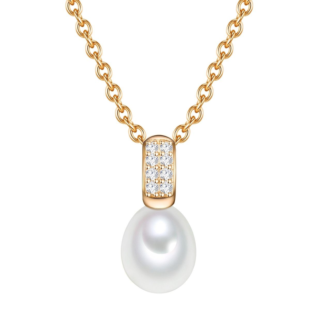 Valero Pearls Silberkette gelbgold, mit Süßwasser-Zuchtperlen günstig online kaufen