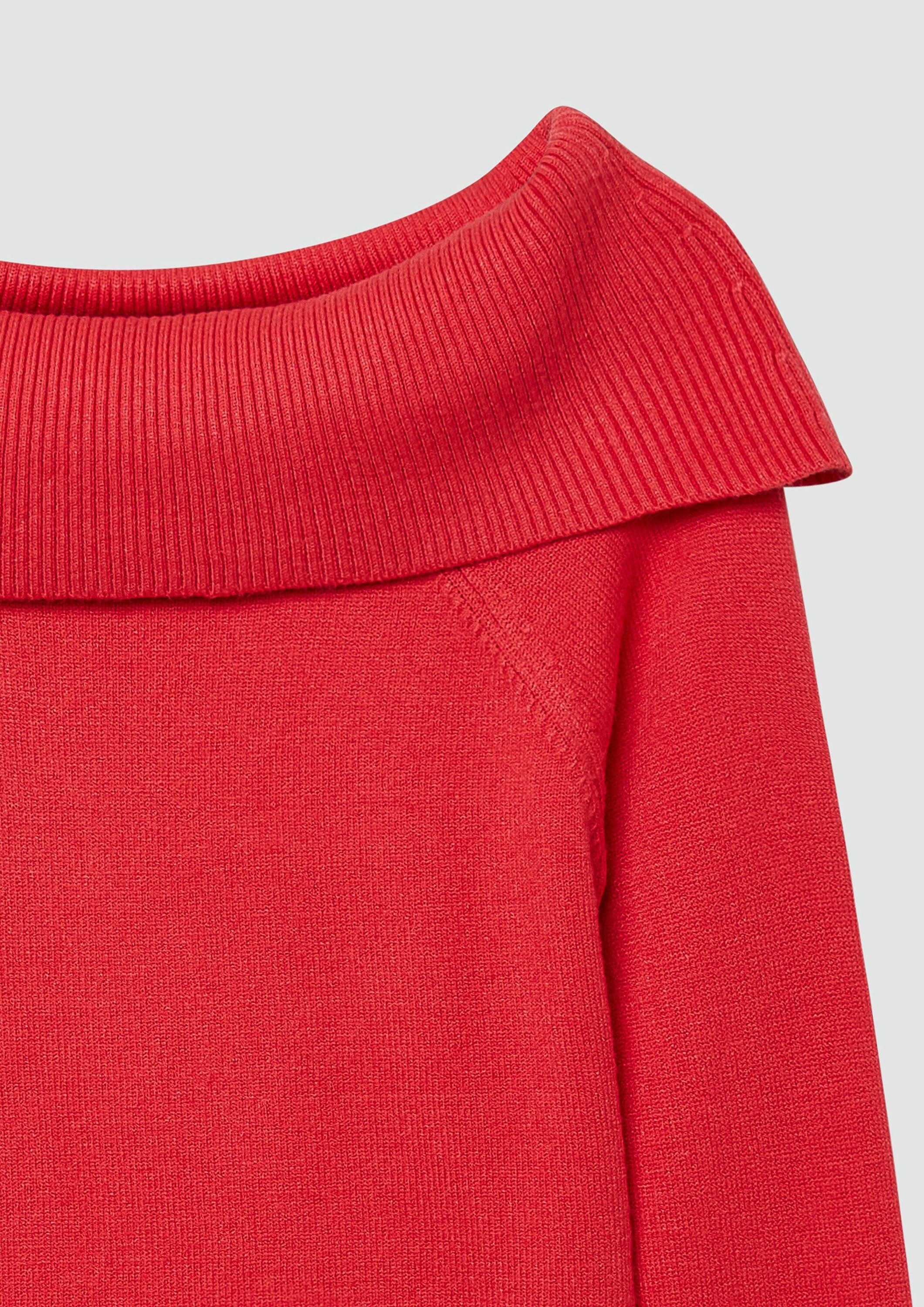 s.Oliver Longpullover Strickpullover Strick-Pullover mit Off-Shoulder-Ausschnitt