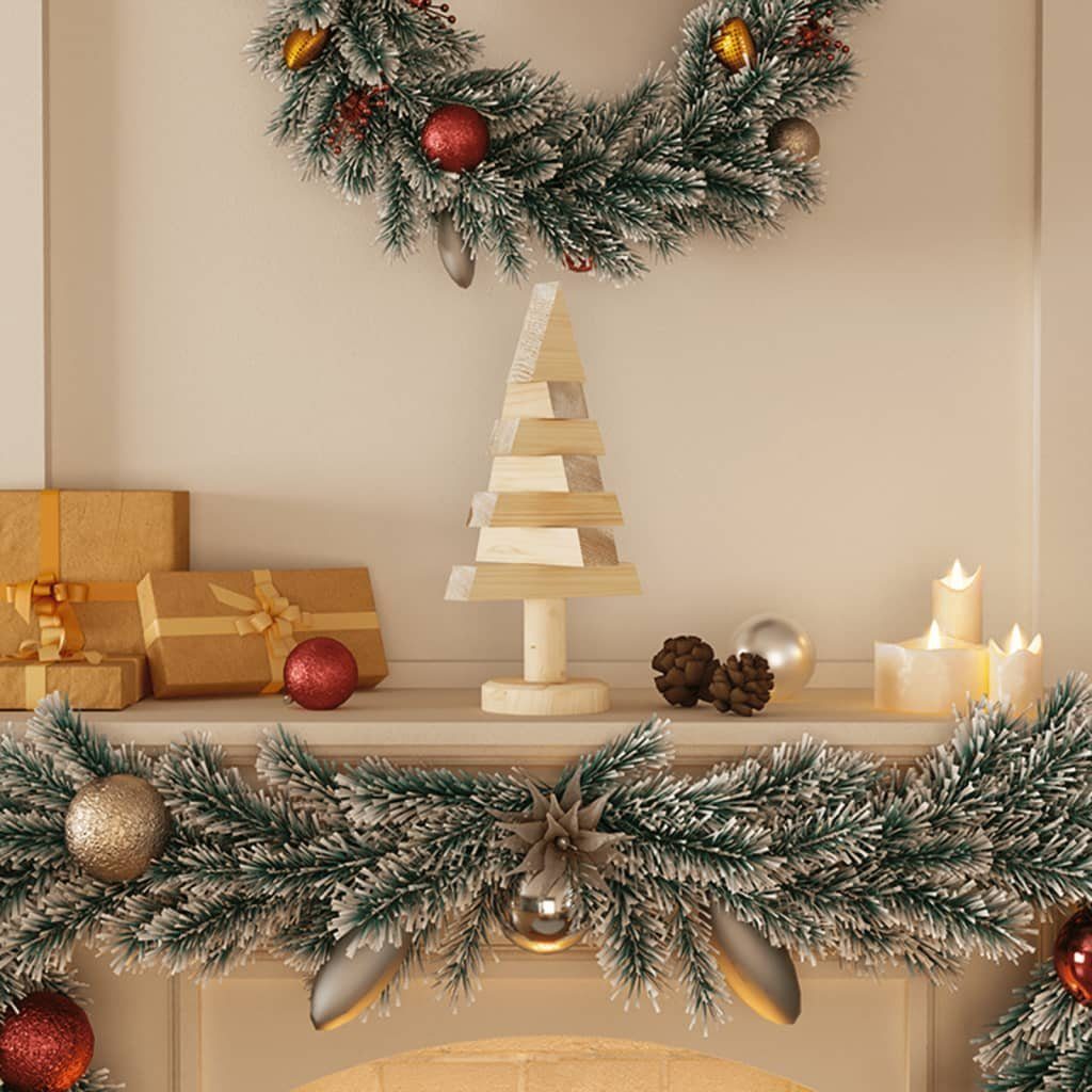 vidaXL Künstlicher Weihnachtsbaum Deko-Weihnachtsbäume 2 Stk. Holz 30 cm Massivholz Kiefer