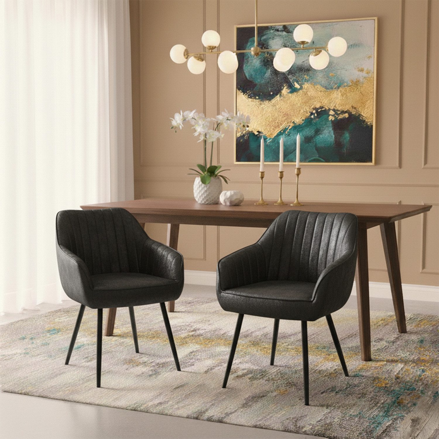 DUBI Möbel Polsterstuhl Mika-Kian 2er-Set, Federkern, günstig online kaufen