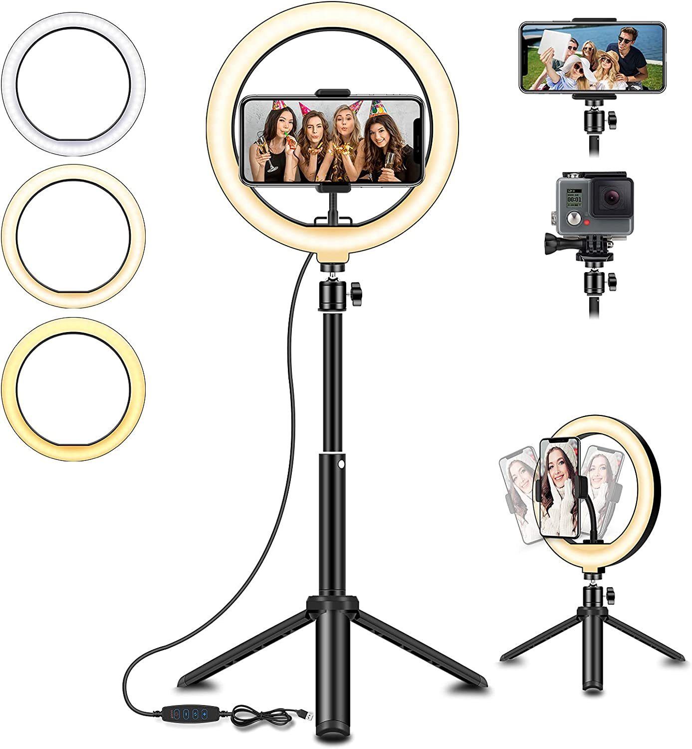 SYOSIN Ringlicht 8'' LED-Ringlicht: Perfekte Beleuchtung für TikTok und Selfies, Kompakt, vielseitig, optimale Ausleuchtung.