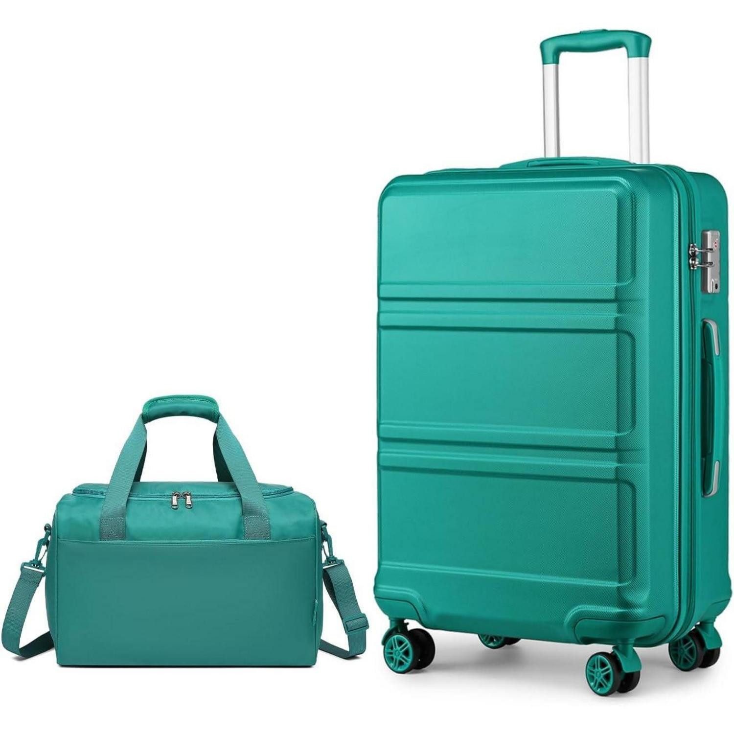 LuxusKollektion Kofferset Mittelgroße Reisekoffer Set 2-teilig Türkis, 65cm Trolley & Ryanair