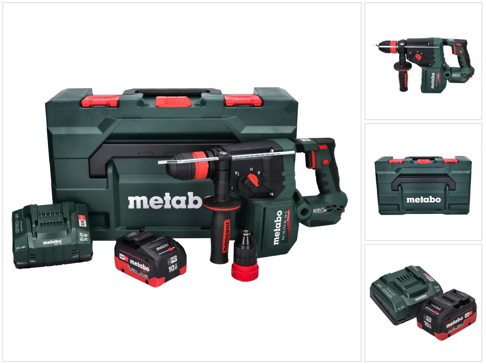 metabo Akku-Bohrhammer KH 18 LTX BL 28 Q Akku Bohrhammer 18 V 3 J SDS plus Brushless + 1x