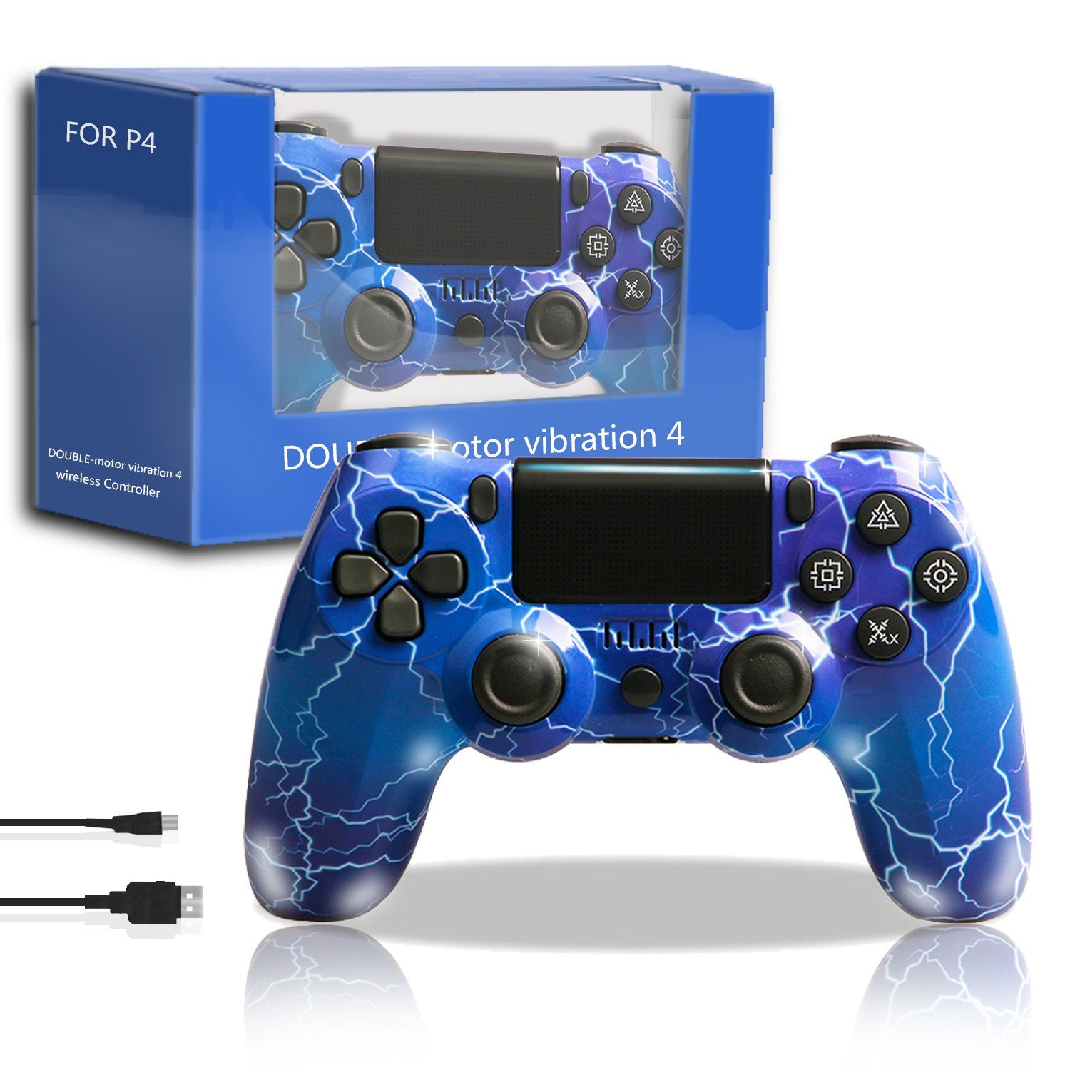 PS4,600mAh Wireless PlayStation mit Tadow Kompatibel 4-Controller, für PC/PS2/PS3/PS4 Controller, Controller Gamepad,Game