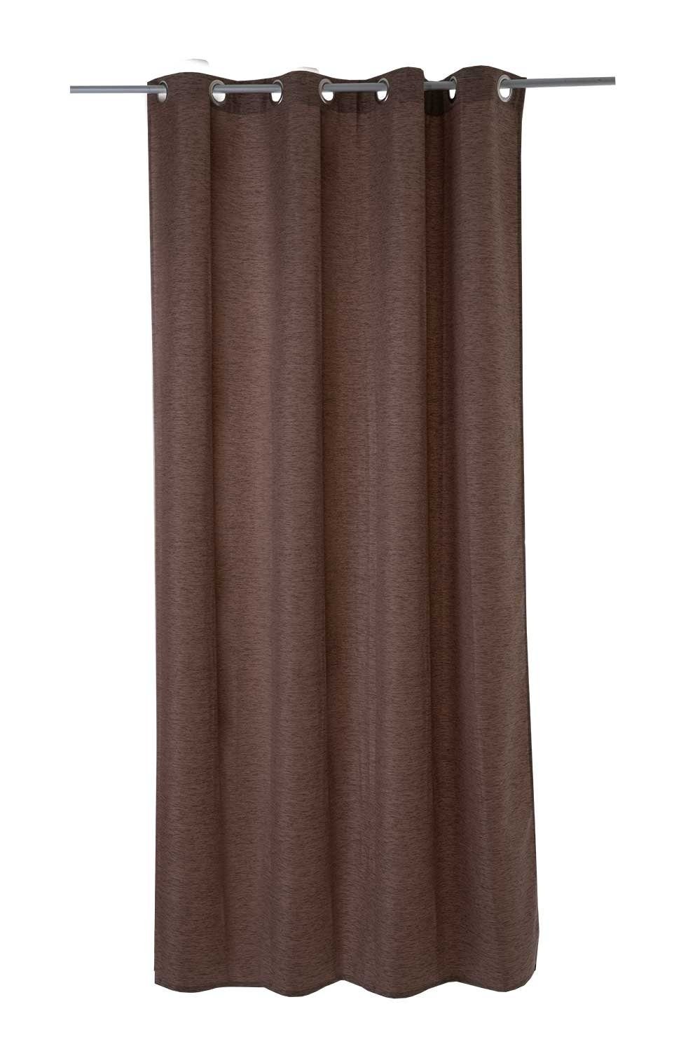 Vorhang DABA, Ösenvorhang, Braun, L 245 cm x B 140 cm, Home4You