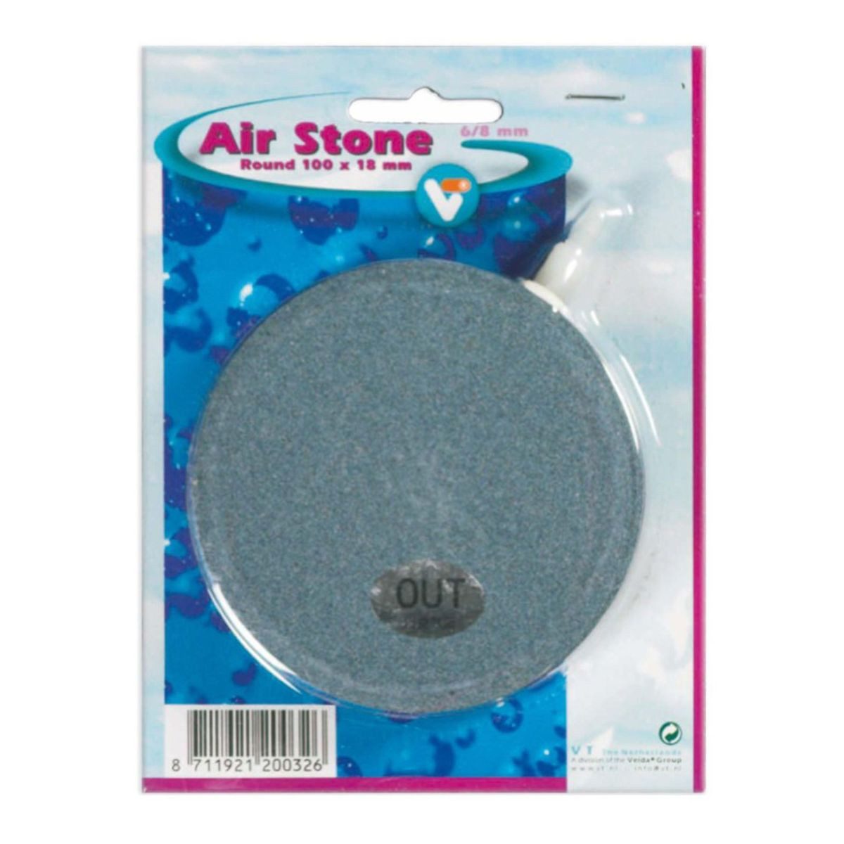 Velda Teichbelüfter Velda Luftstein Ø100x18mm mit 6-8mm Anschluss als Teichbelüftung, Großer runder 10cm Luftstein