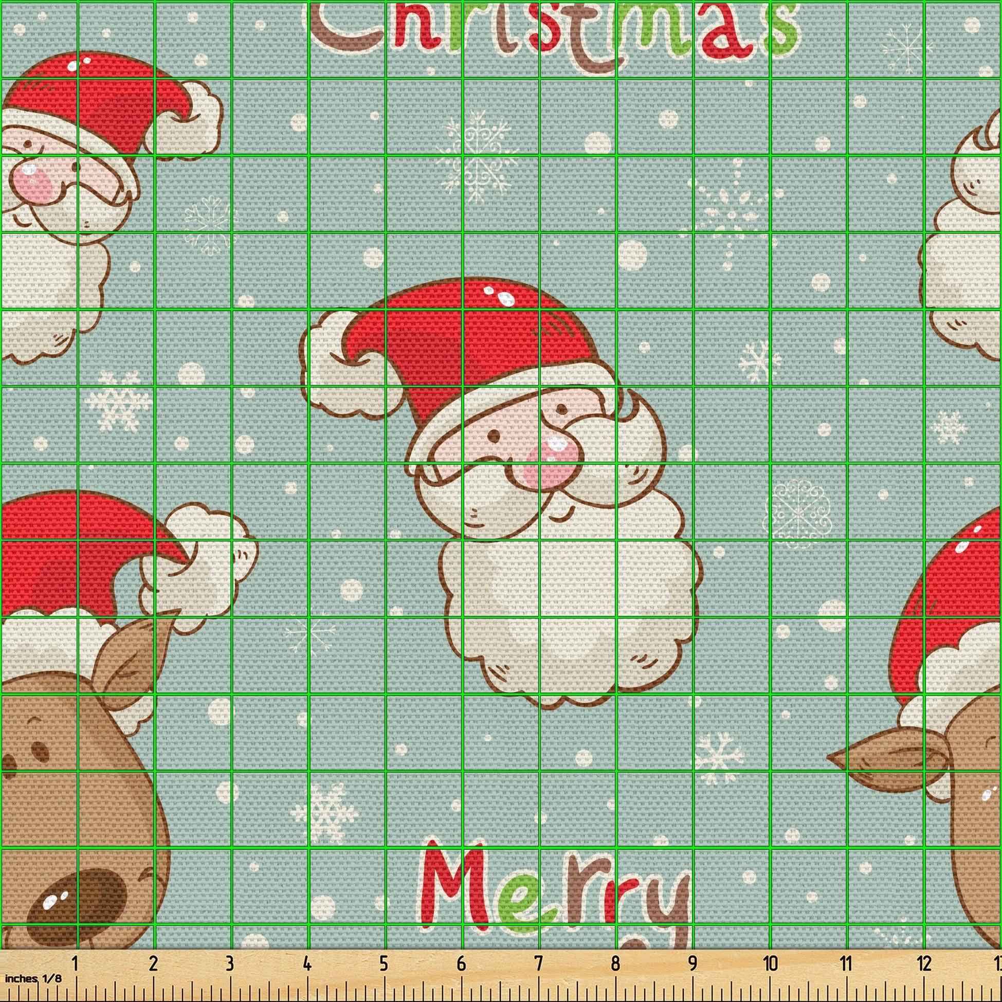 Thumbnail - Abakuhaus Stoff Schön Gewebten Stoff für Polster und Wohnaccessoires, Weihnachten Sankt Deer Weinlese
