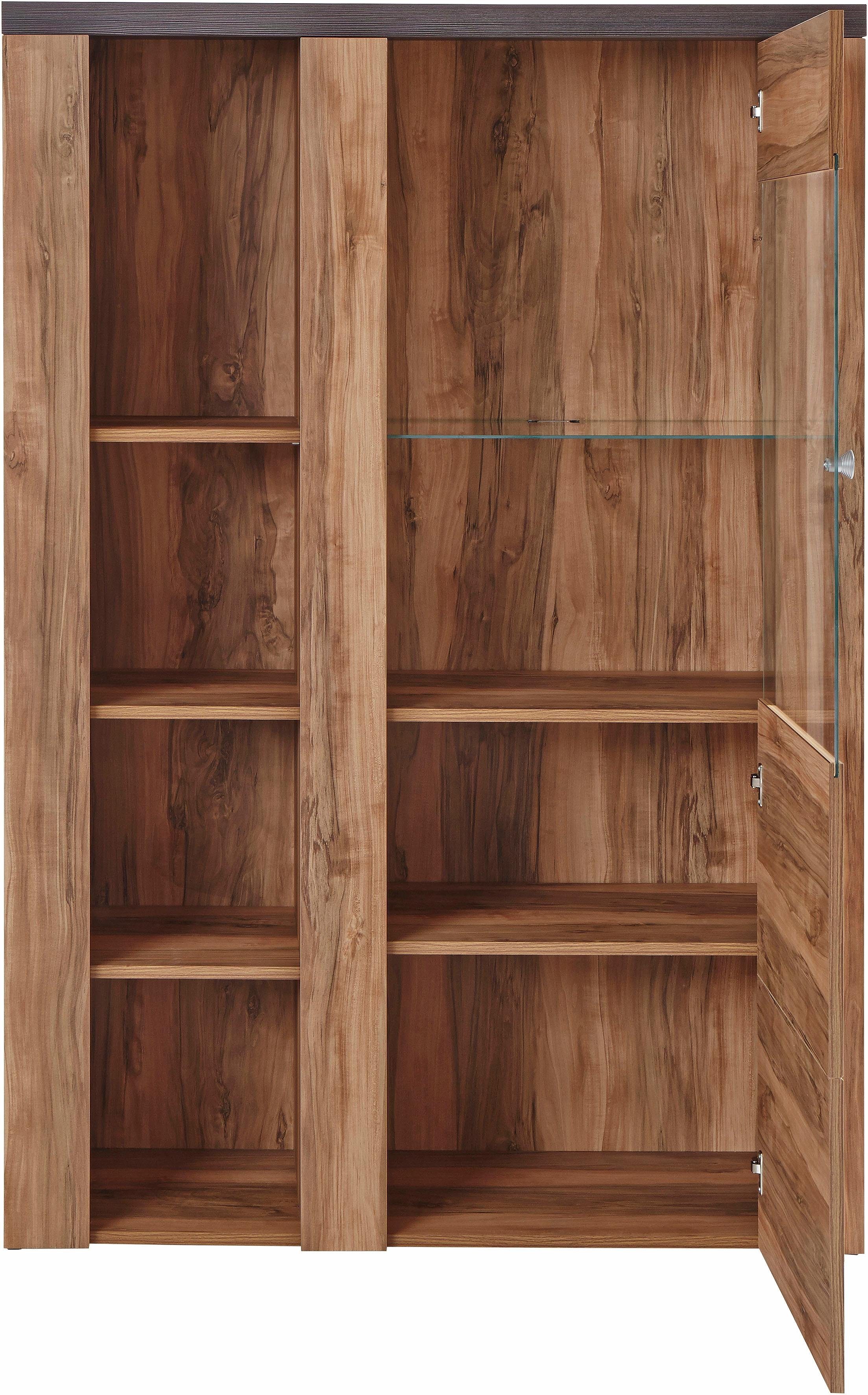 OTTO home Vitrine Larona, zeitlose Glasvitirne, Hochschrank Höhe 145 cm Stauraumvitrine mit dekorativer Rahmenoptik