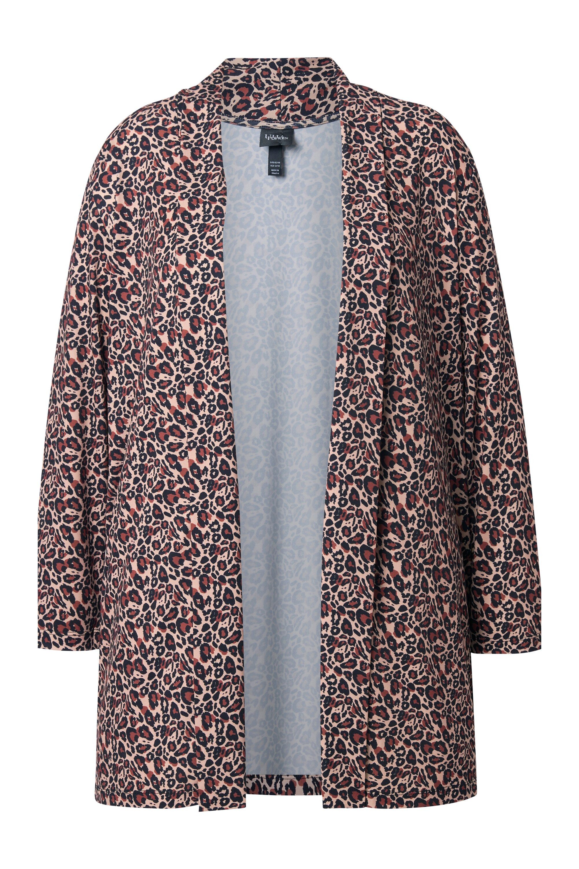 Shirtjacke Jerseyjacke ohne Verschluss V-Ausschnitt Langarm