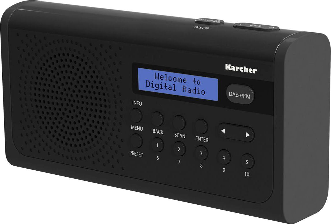 Karcher DAB 2405 Digitalradio (DAB) (Digitalradio (DAB), FM-Tuner, UKW mit  RDS), LCD-Display (2 Zeilen) mit blauer Hintergrundbeleuchtung  (ausschaltbar)