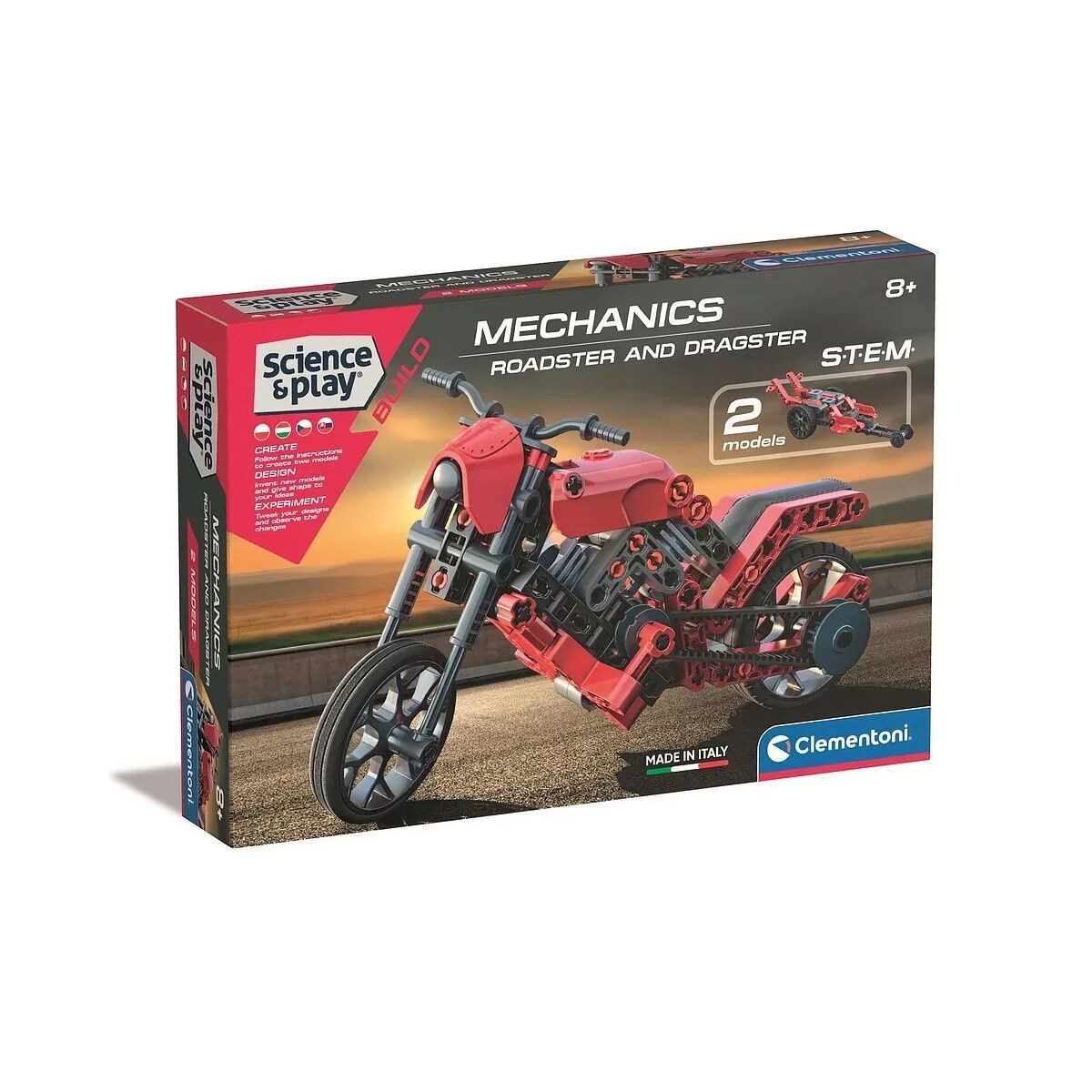 Clementoni® Lernspielzeug Fahrzeug Roadster and Dragster Motorrad- und
