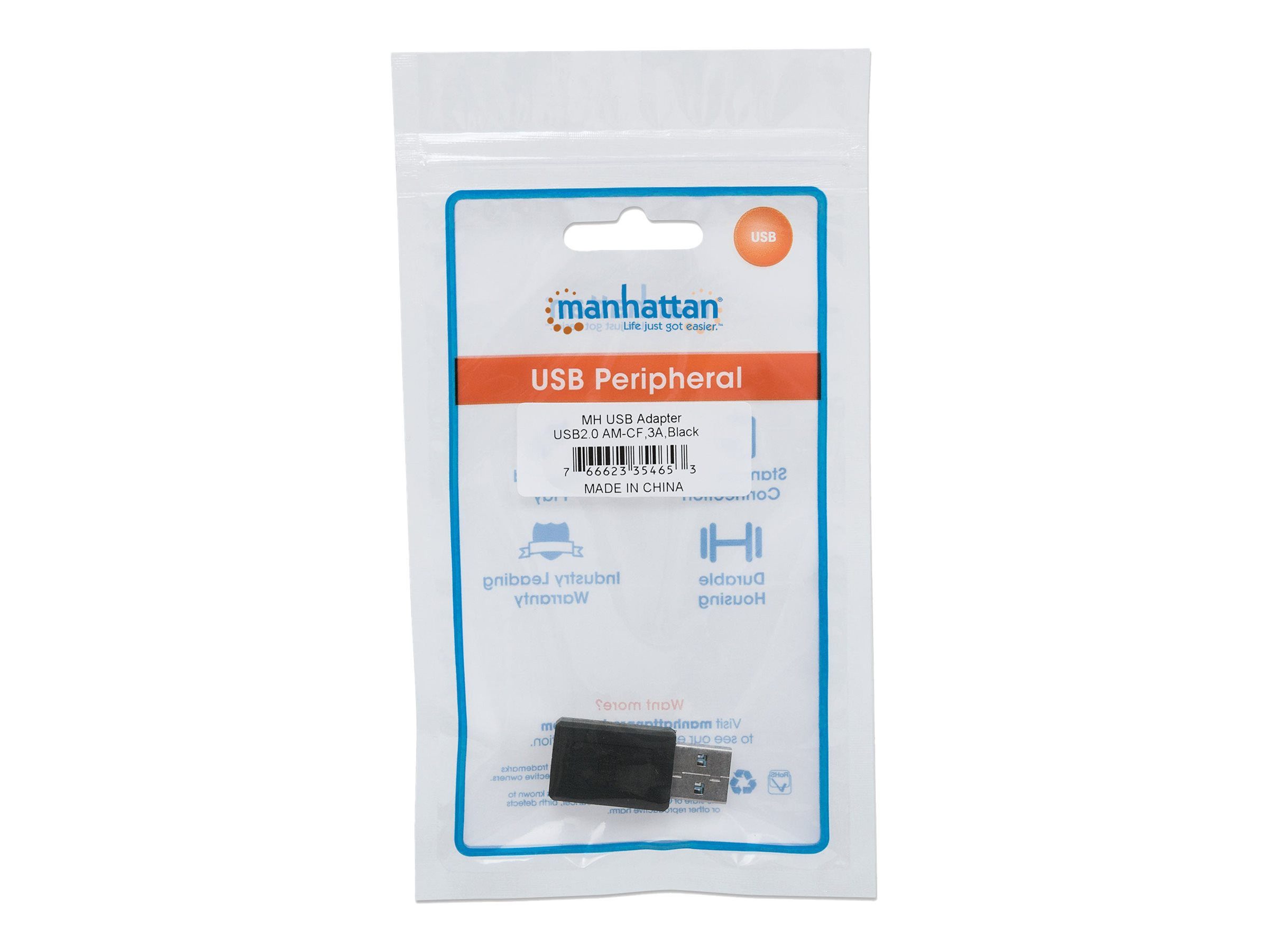 MANHATTAN USB 2.0 Typ C Adapter Typ C-Buchse auf A-Stecker Computer-Kabel