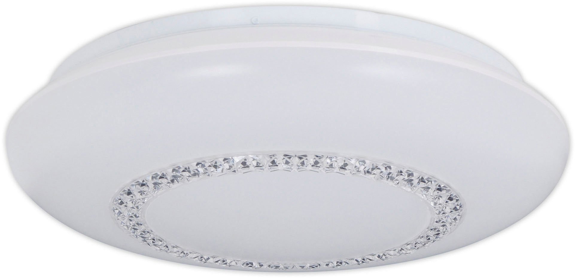 Kristallelementen, LED´s Warmweiß, warmweiß, Pilsen, weiß wechselbar, incl LED D: Deckenleuchte Acrylschirm näve 41cm, LED mit