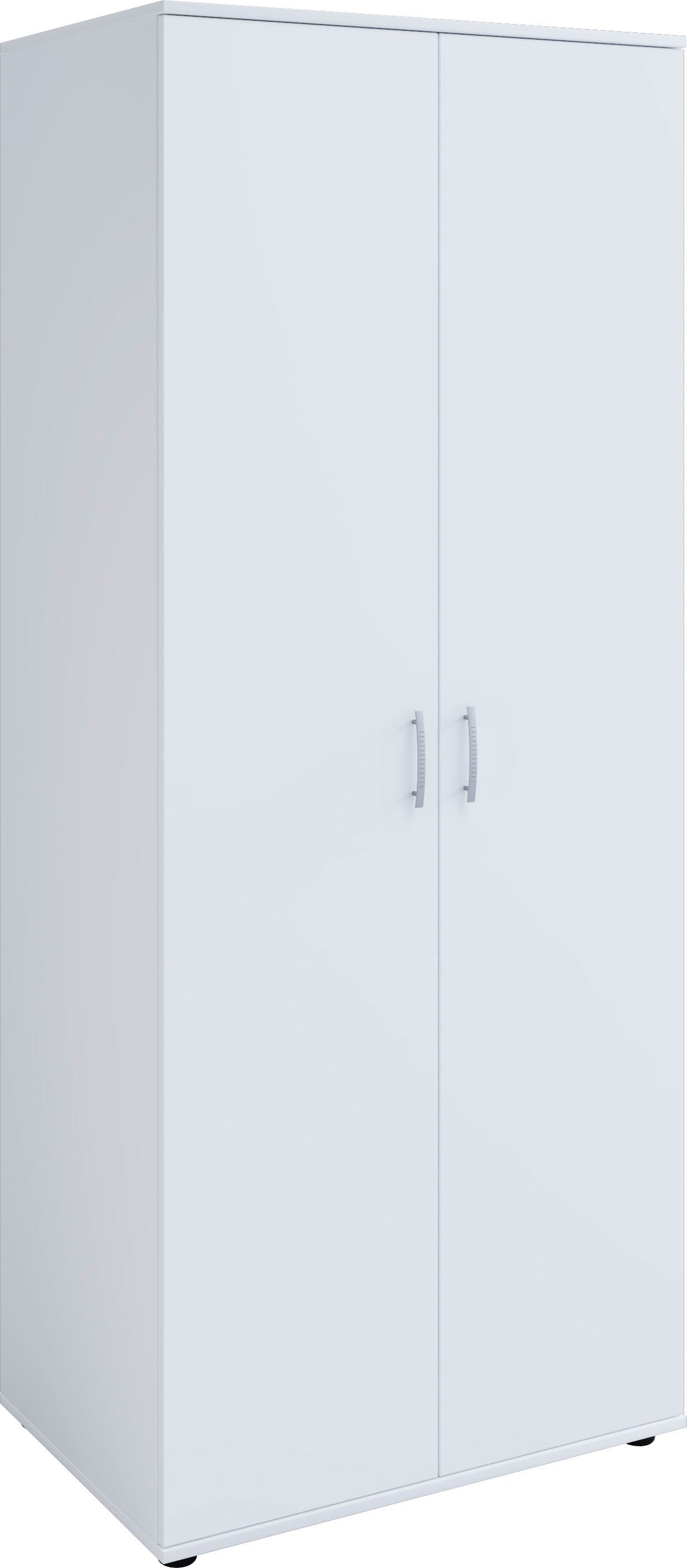 Lüttenhütt Kleiderschrank Kleiderschrank, 2 Drehtüren, innen 2 Wäschefächer, in 3 Ausführungen Weiß | Weiß