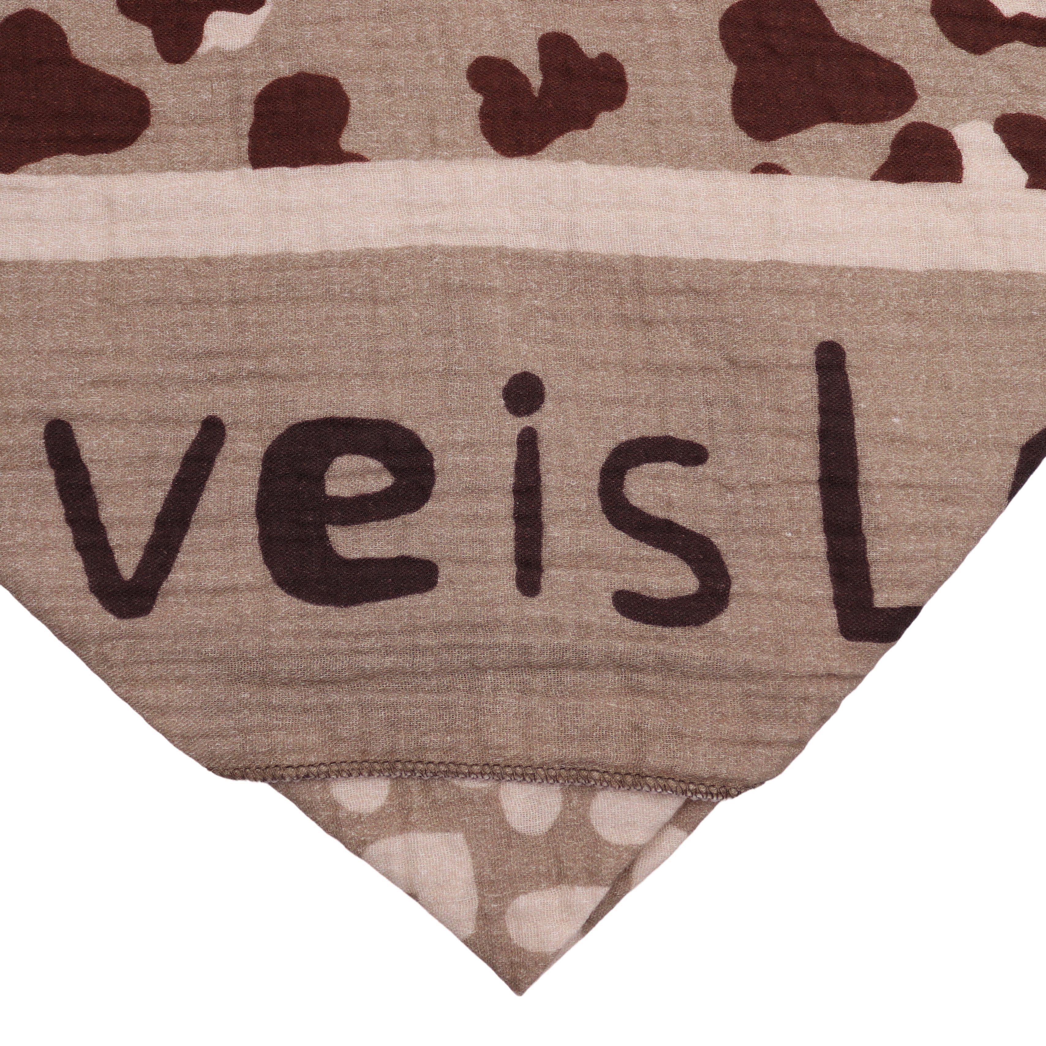 MIRROSI Dreieckstuch Aus Musellin Dreiecksschal ca.195x90 cm, Made in Italy, (Leicht, ideal für das ganze Jahr; 100% Baumwolle), in tollen Farben (Leo Love Muster)