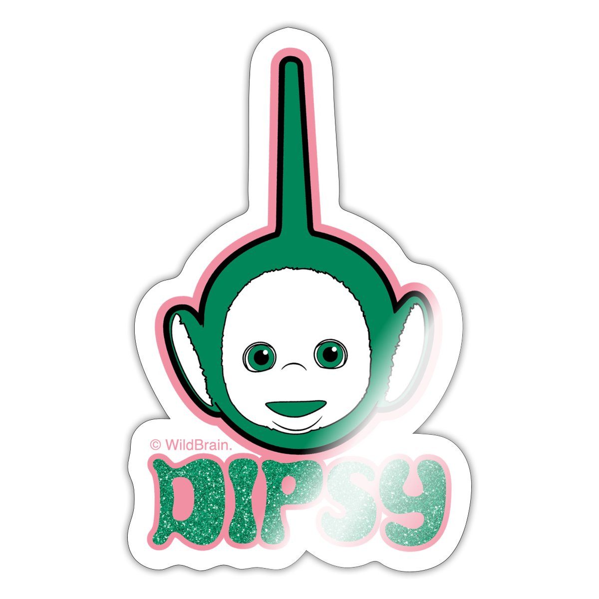 Spreadshirt Aufkleber Teletubbies Dipsy Mit Glitzer-Design Sticker Aufkleber