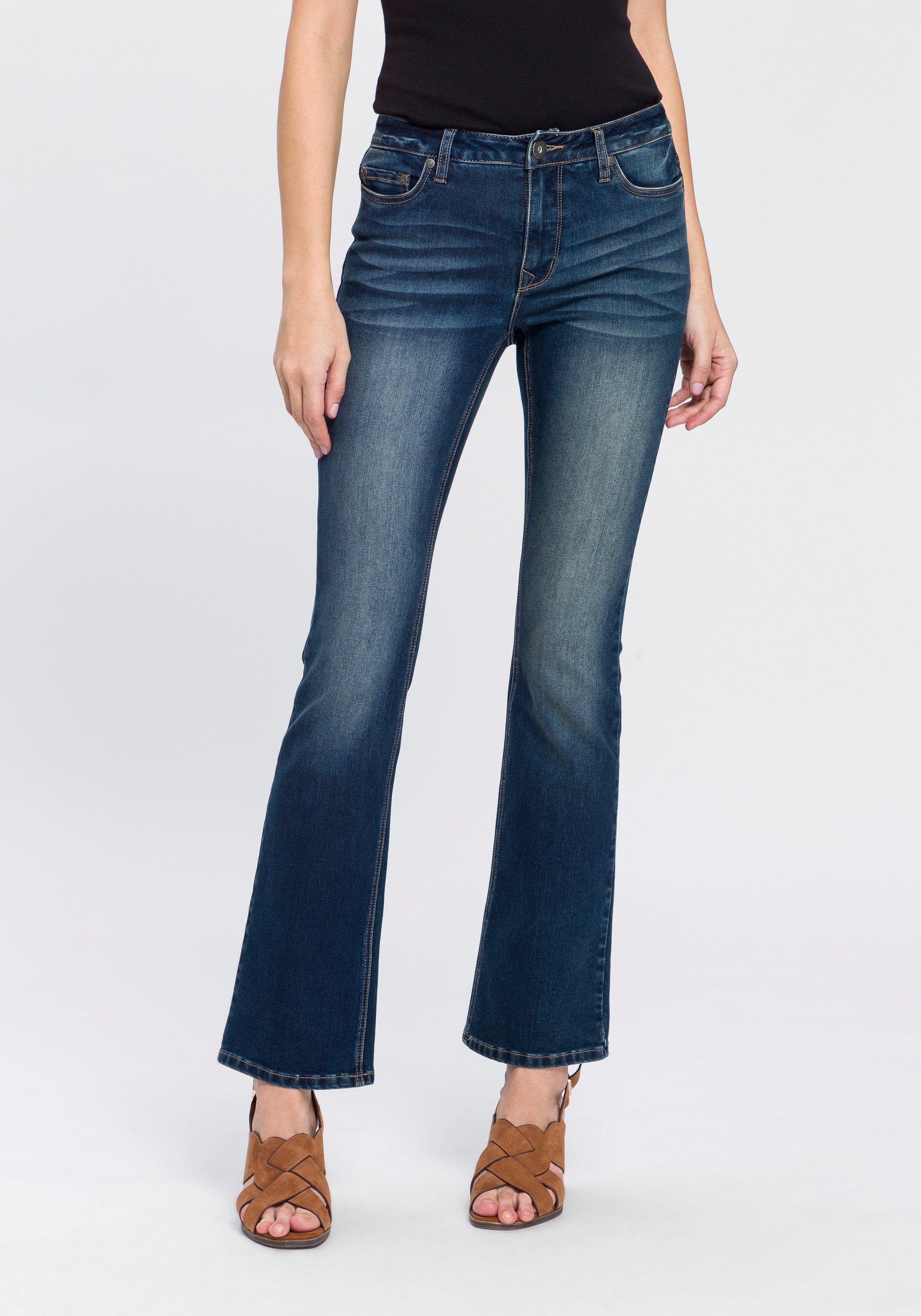 Arizona Bootcut-Jeans Baby Bootcut High Waist